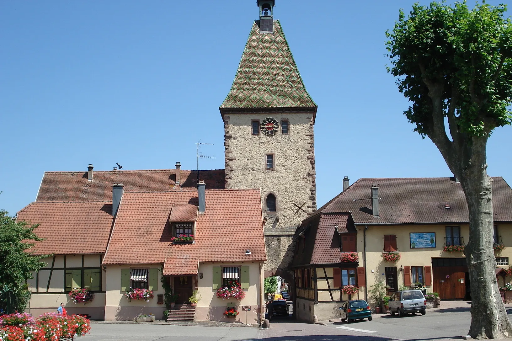 Photo showing: Bergheim, Alsace (Haut-Rhin, France). Porte Haute (allem. Obertor), XIVe siècle.