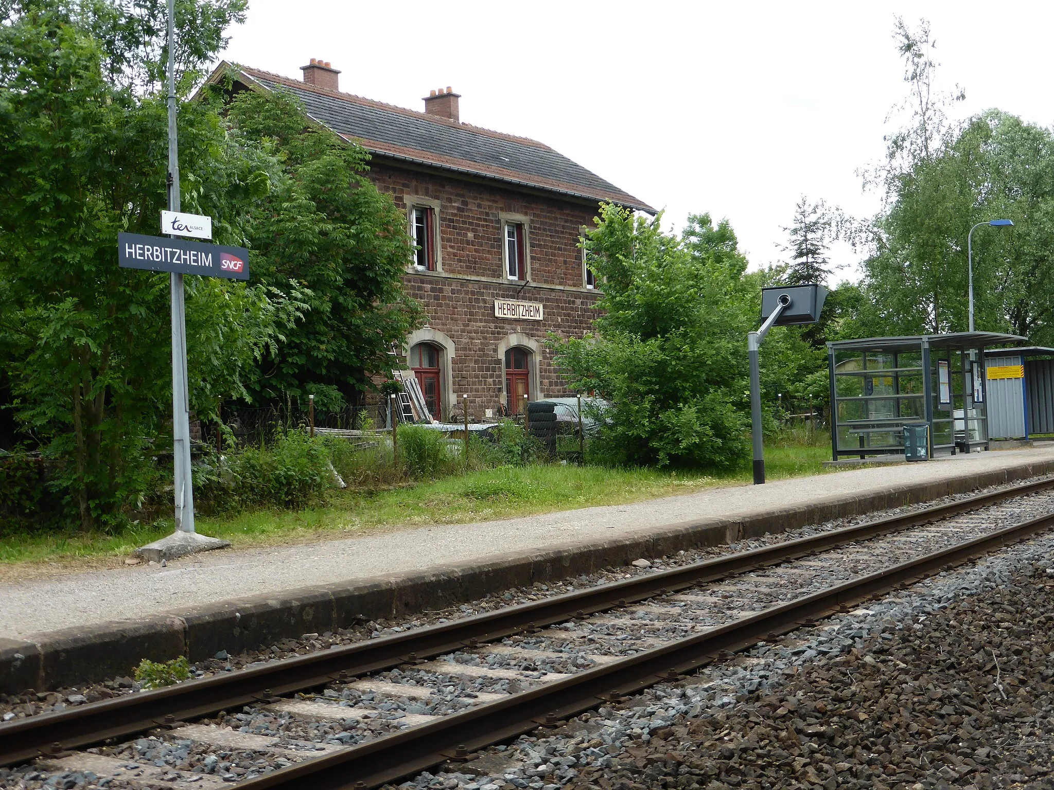 Photo showing: Train station of Herbitzheim (Bas-Rhin)