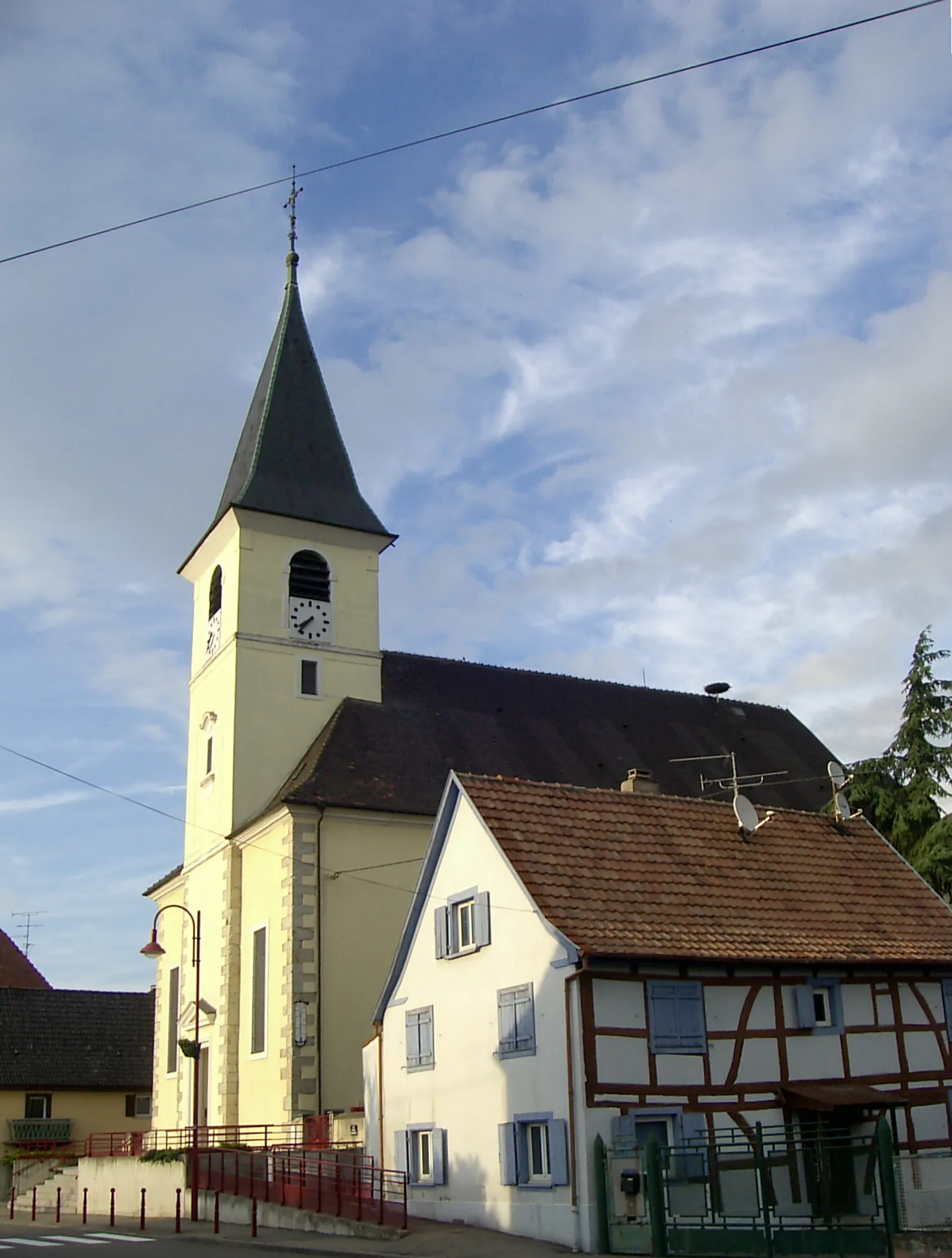 Photo showing: L'église Saint-Jean-Baptiste de Kembs