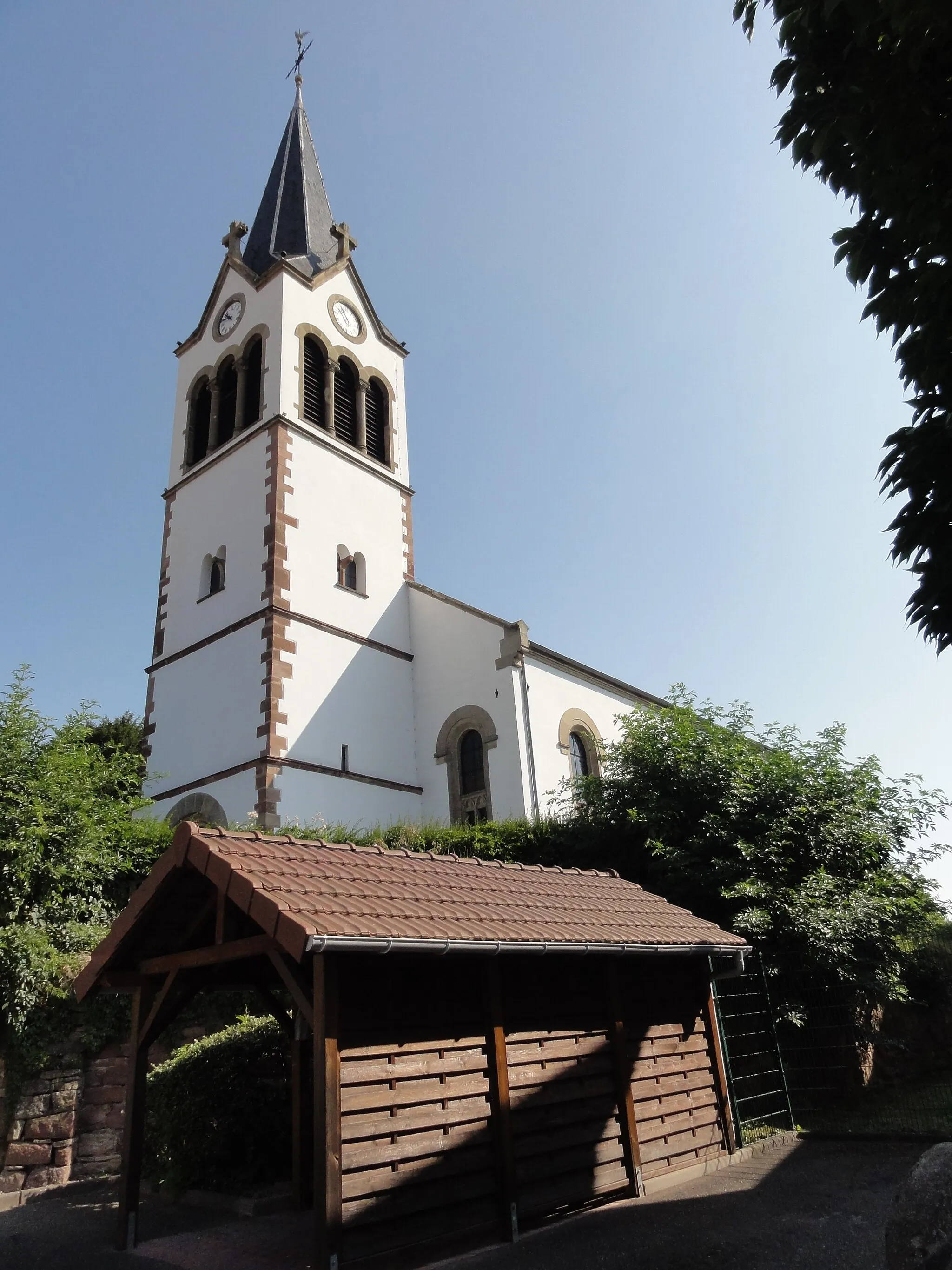 Photo showing: Alsace, Bas-Rhin, Église protestante de Lampertheim (IA67007219).