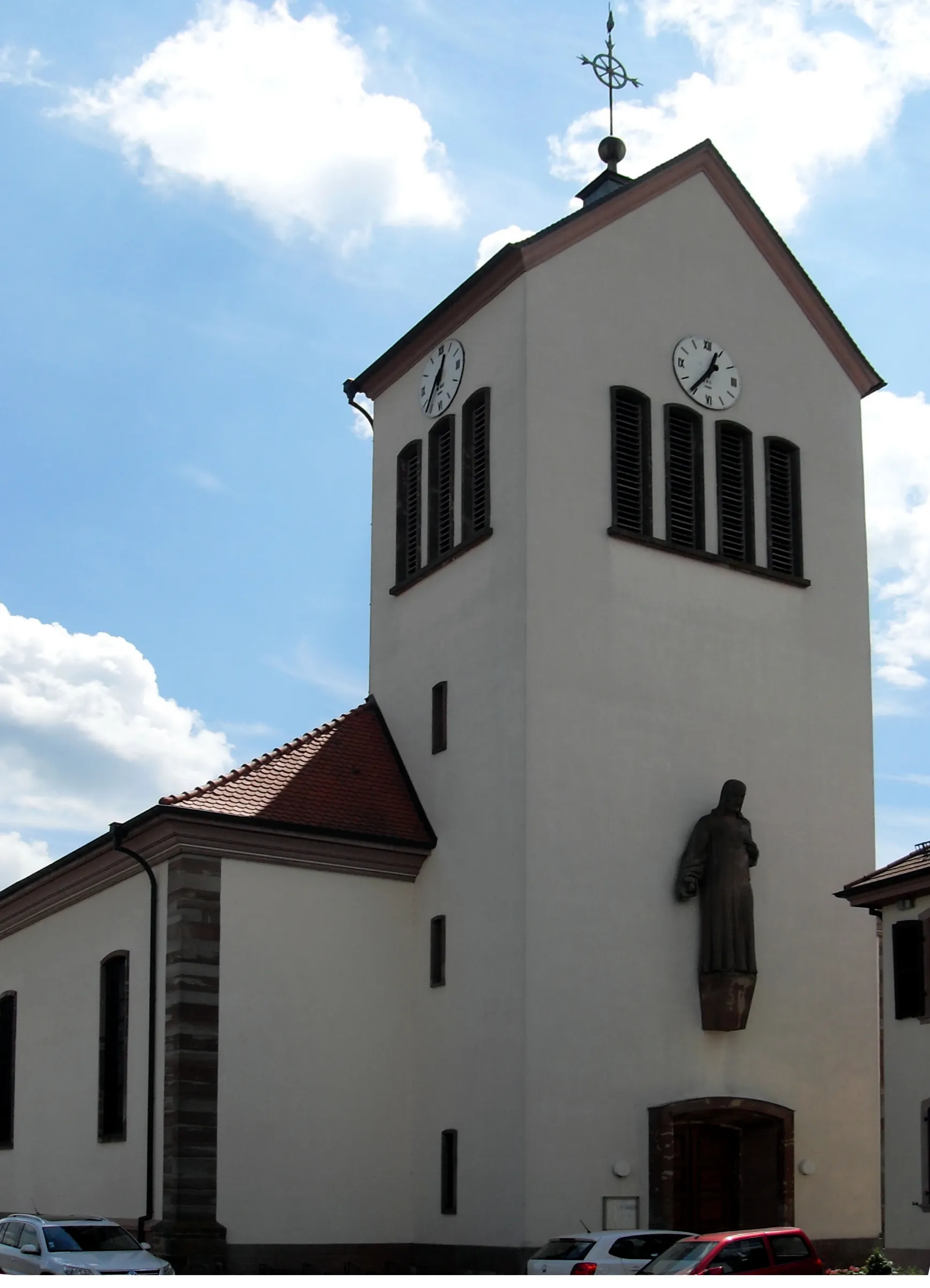 Photo showing: L'église Saint-Nicolas à Schirrhein, côté ouest