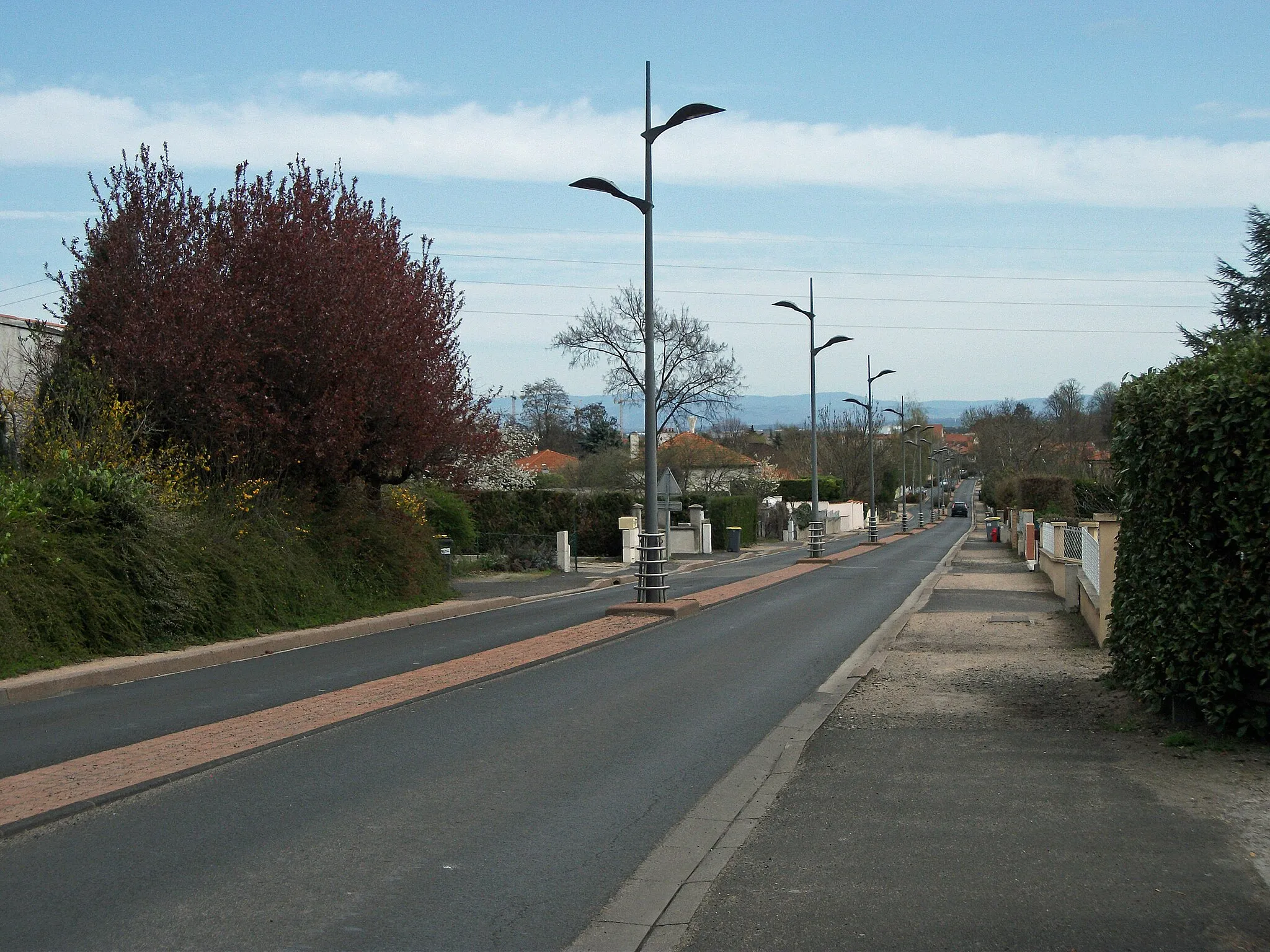 Photo showing: Blanzat St (departmental road 2B) in Cébazat, Puy-de-Dôme, Auvergne, France.