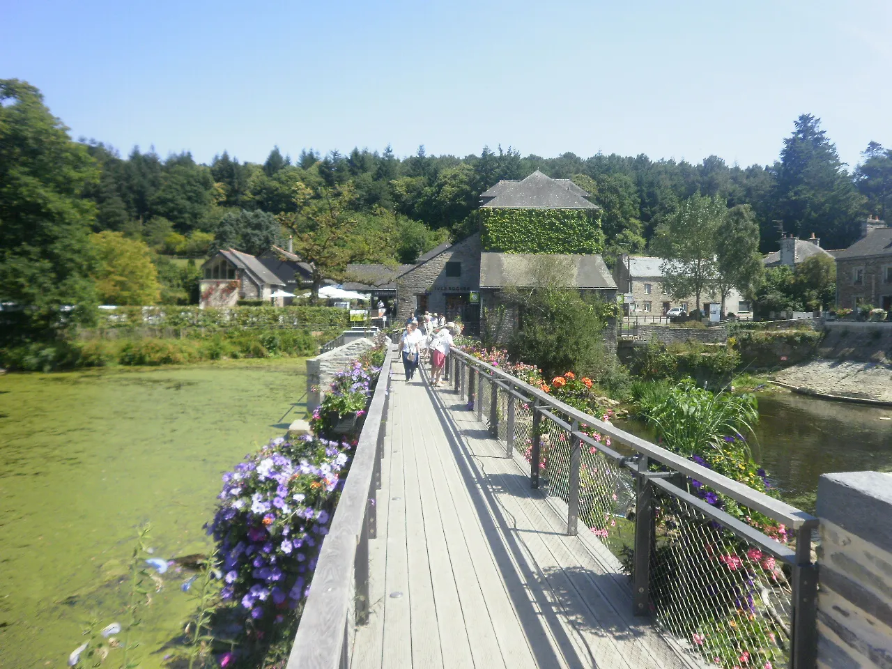 Photo showing: La passerelle suspendue sur l'Aff à La Gacilly