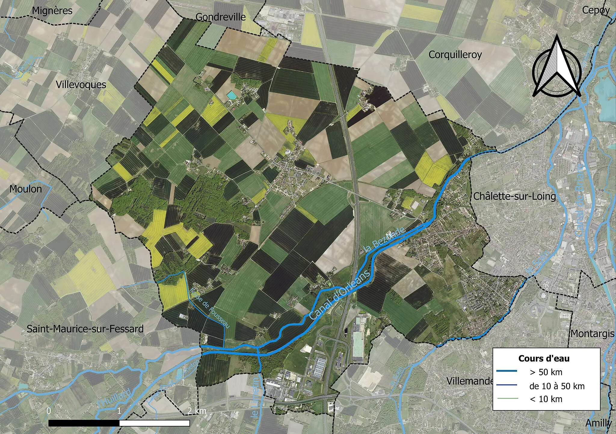 Photo showing: Carte orhophotogrammétrique de la commune de fr:Pannes (Loiret) (France).