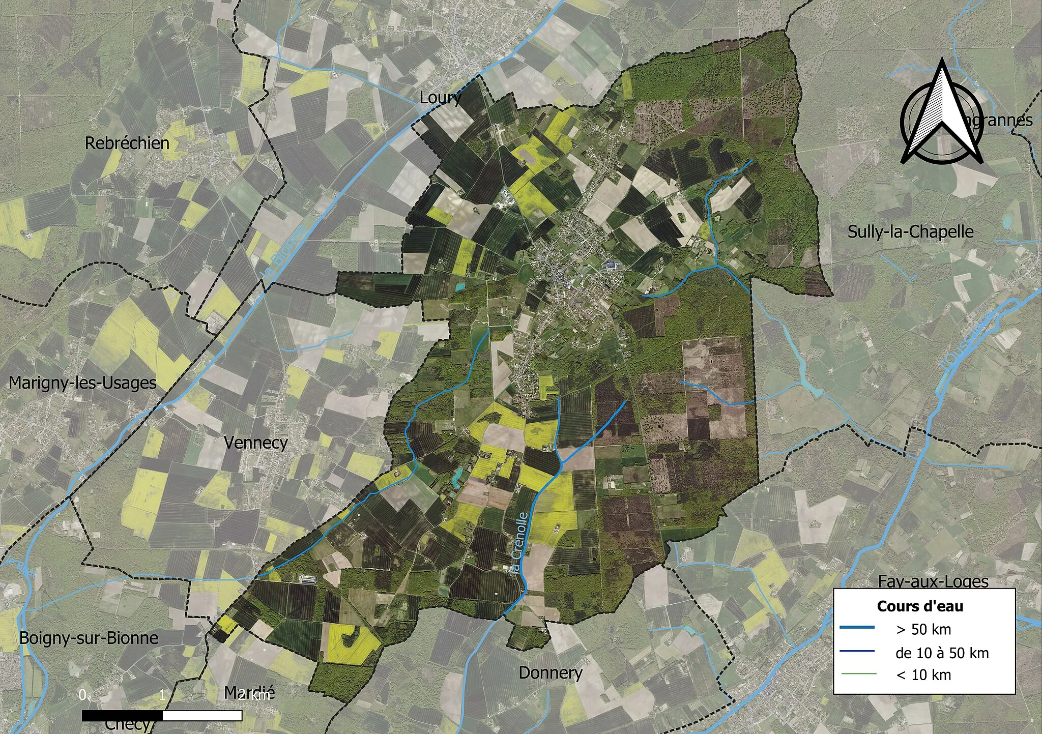 Photo showing: Carte orhophotogrammétrique de la commune de fr:Aillant-sur-Milleron (France).