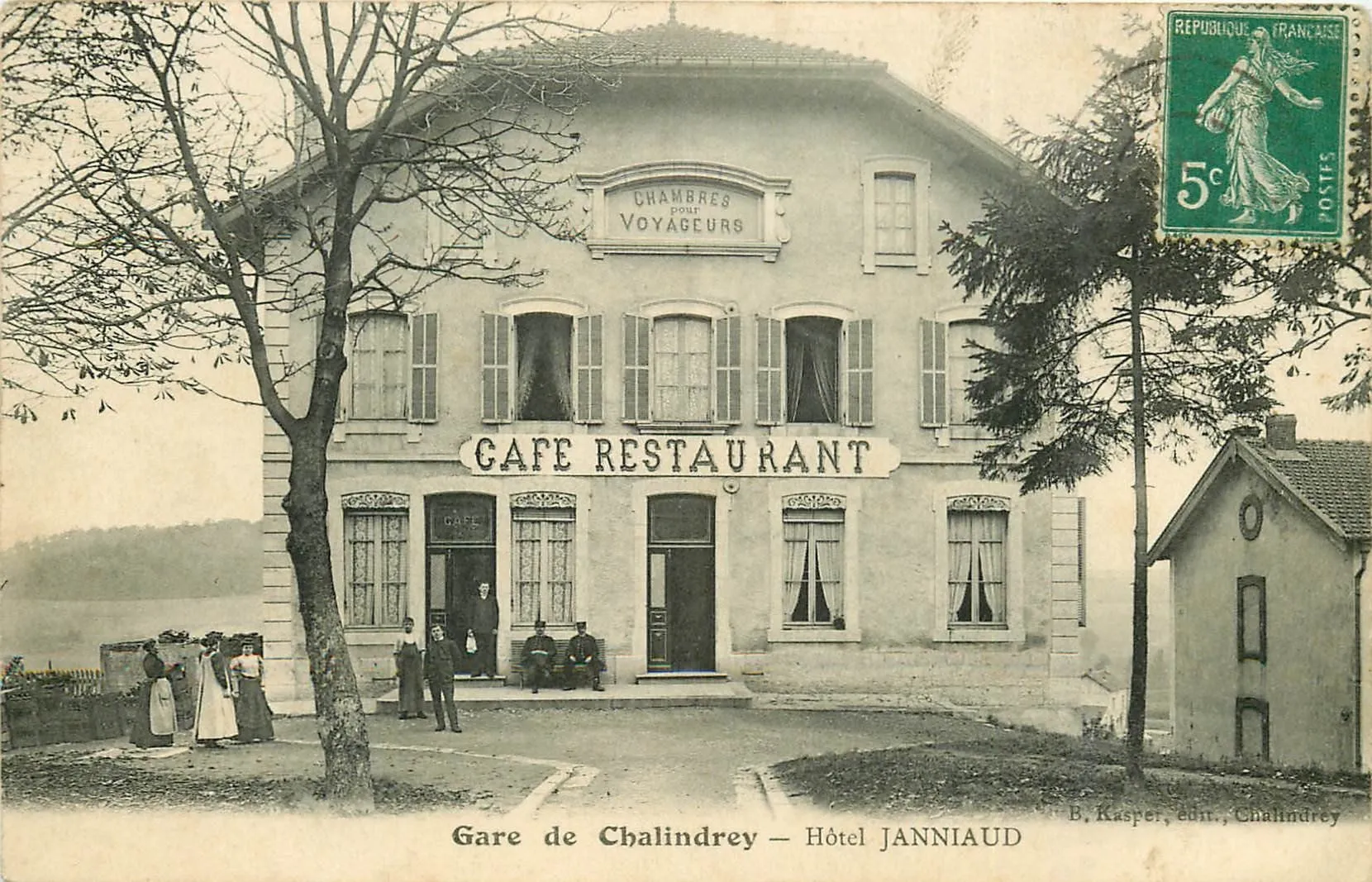 Photo showing: Le café de la gare vers 1910