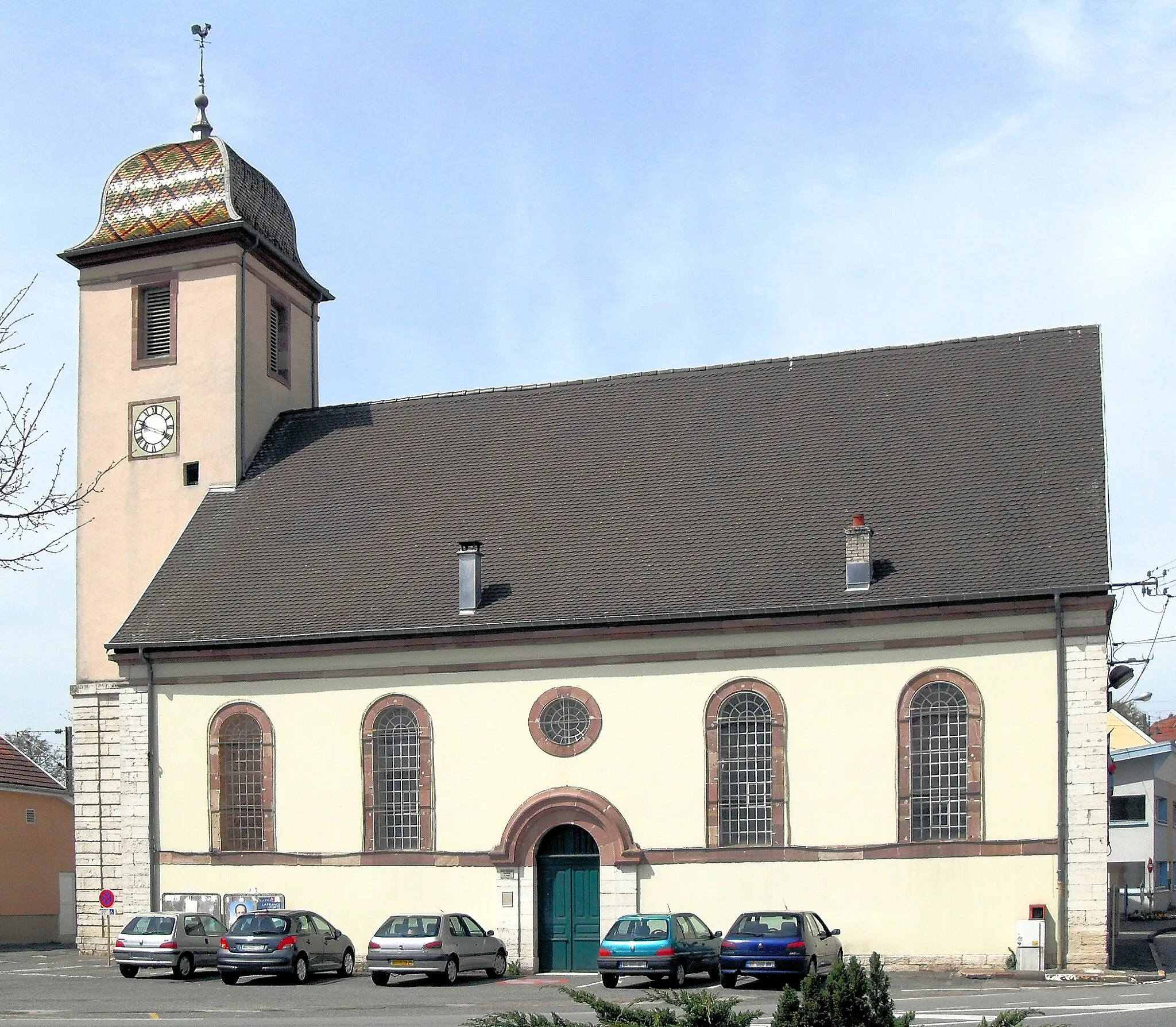 Photo showing: Le temple protestant à Bethoncourt