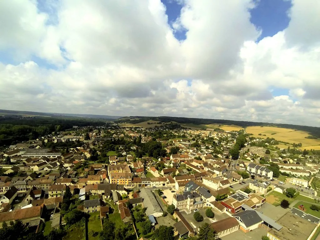 Photo showing: Vue aérienne de la ville de Gasny