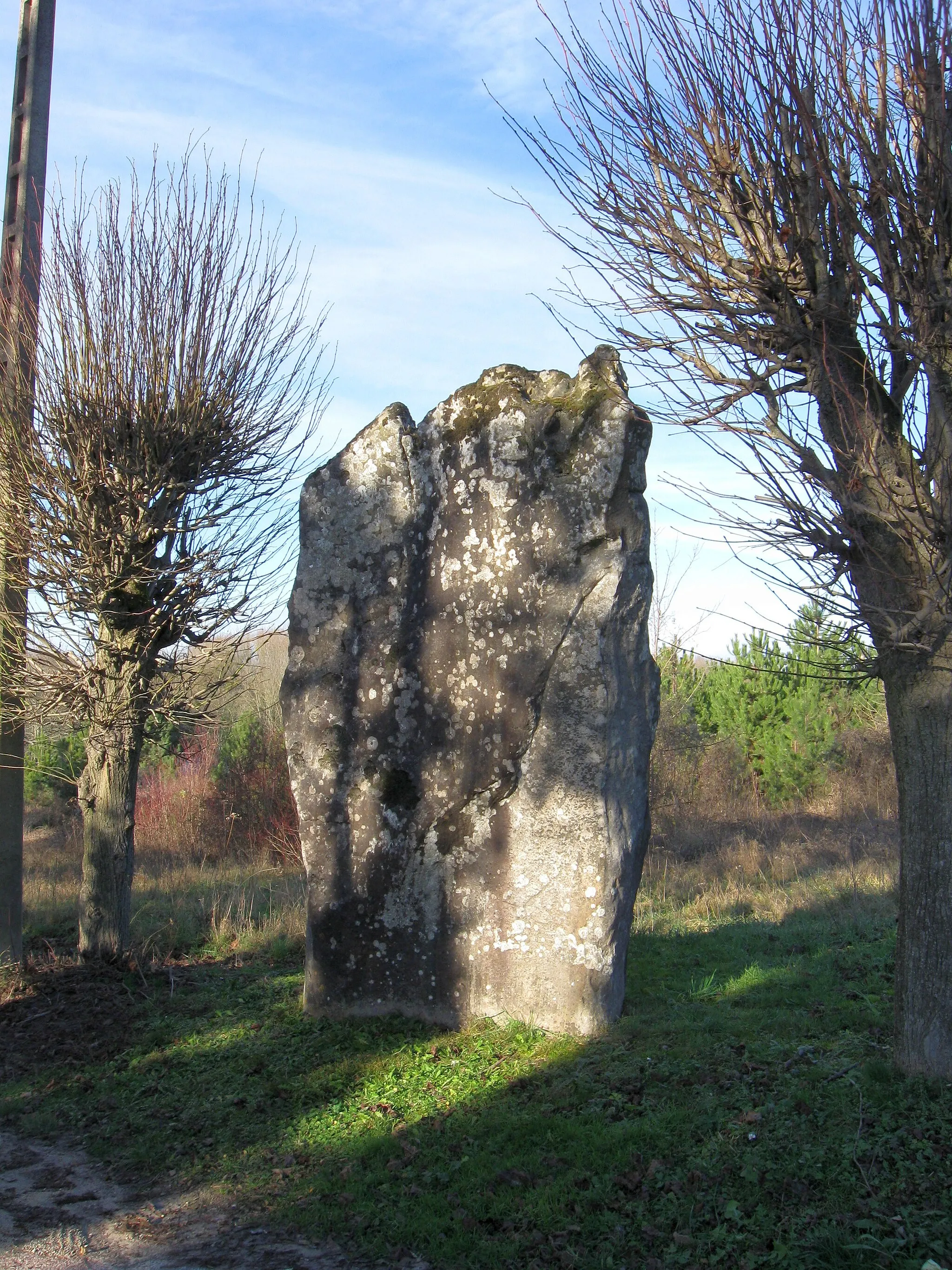 Photo showing: Menhir dit La pierre droite à Écuelles. (Seine-et-Marne, région Île-de-France).