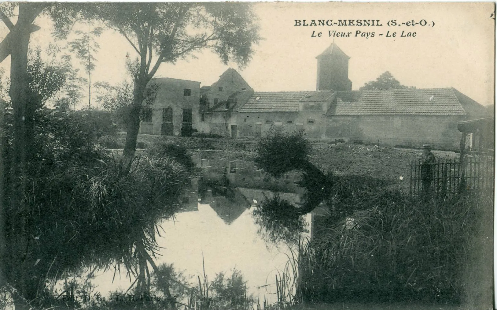 Photo showing: Carte postale éditée par DL - LH BLANC MESNIL (Seine-Saint-Denis - France) : Le Vieux Pays - Le Lac.