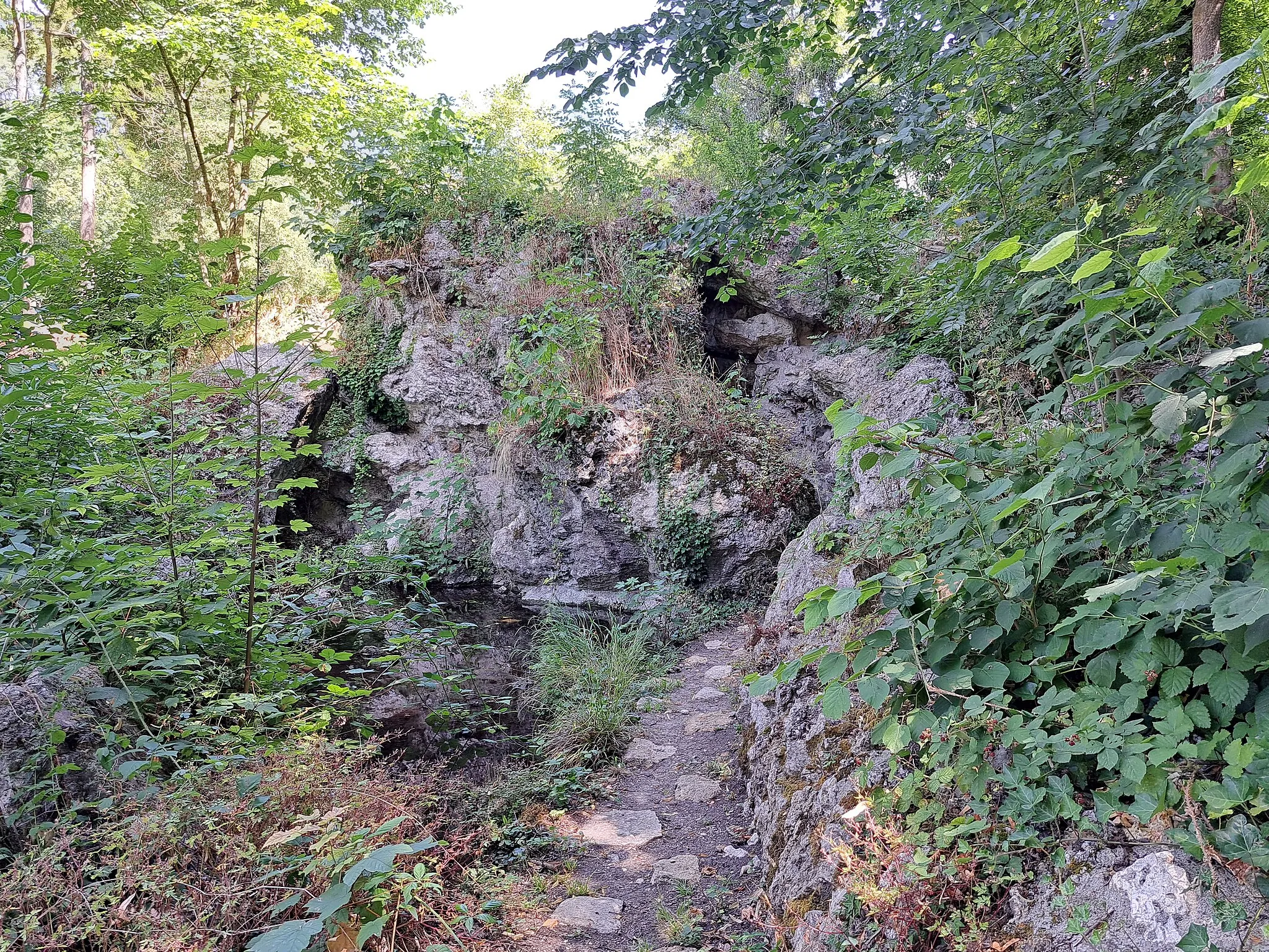 Photo showing: Grotte monumentale et fontaine Budé à Yerres (91), en juillet 2023