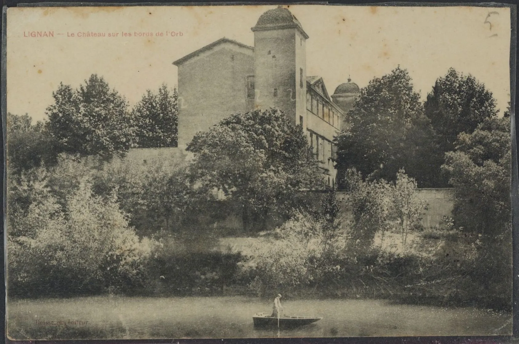 Photo showing: Lignan. - Le château sur les bords de l'Orb : carte postale.