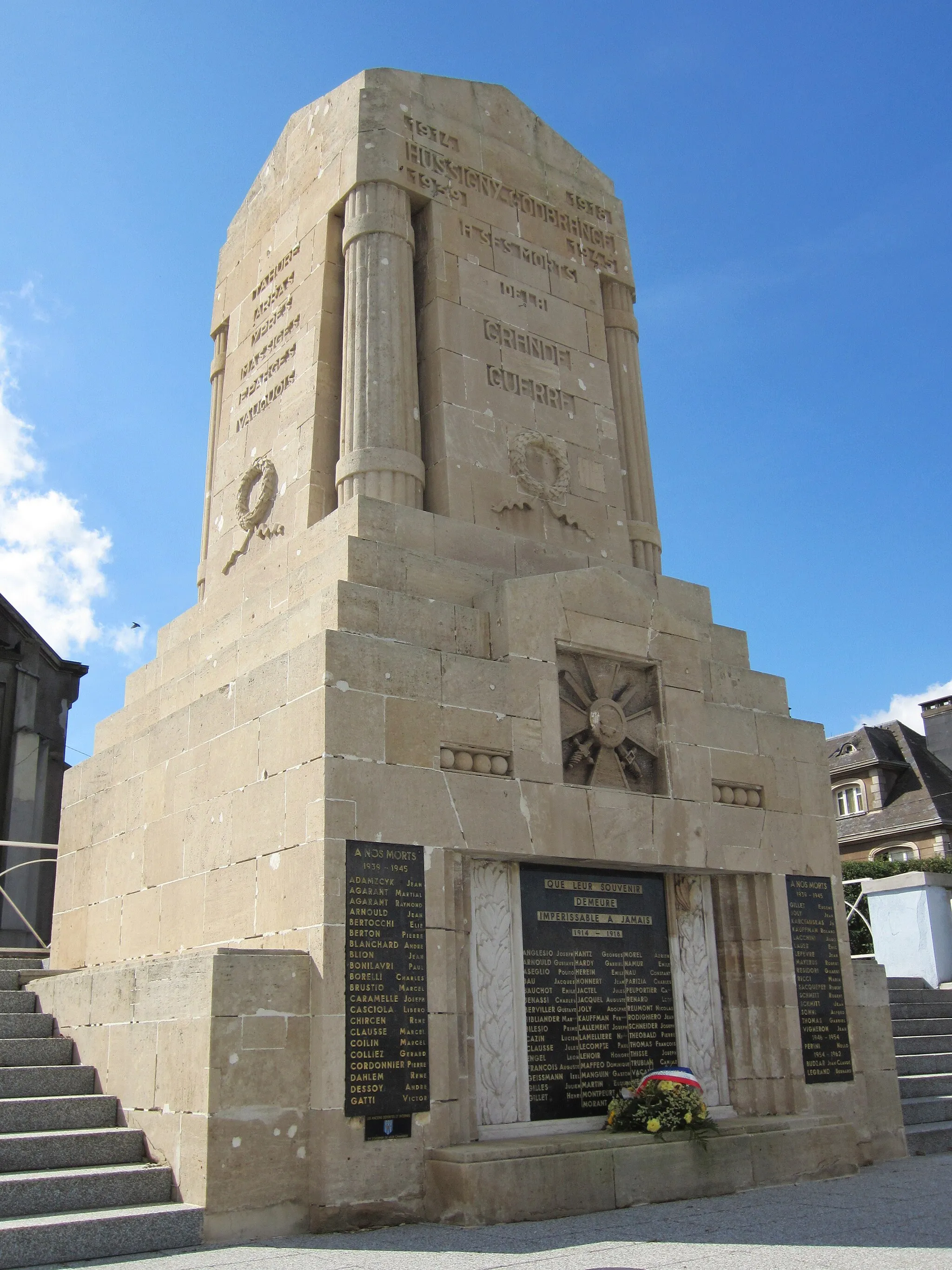 Photo showing: DescriptionMonument morts Hussigny.jpg

monument morts Hussigny
Date

24 September 2011
Source

mon appareil photo
Author

Aimelaime
Permission (Reusing this file)

Public domainPublic domainfalsefalse

I, the copyright holder of this work, release this work into the public domain. This applies worldwide. In some countries this may not be legally possible; if so: I grant anyone the right to use this work for any purpose, without any conditions, unless such conditions are required by law.