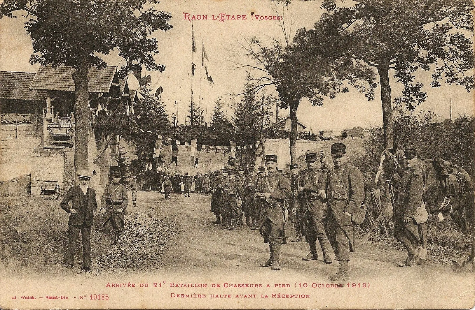 Photo showing: arrivée du bataillon à Raon-l'Étape