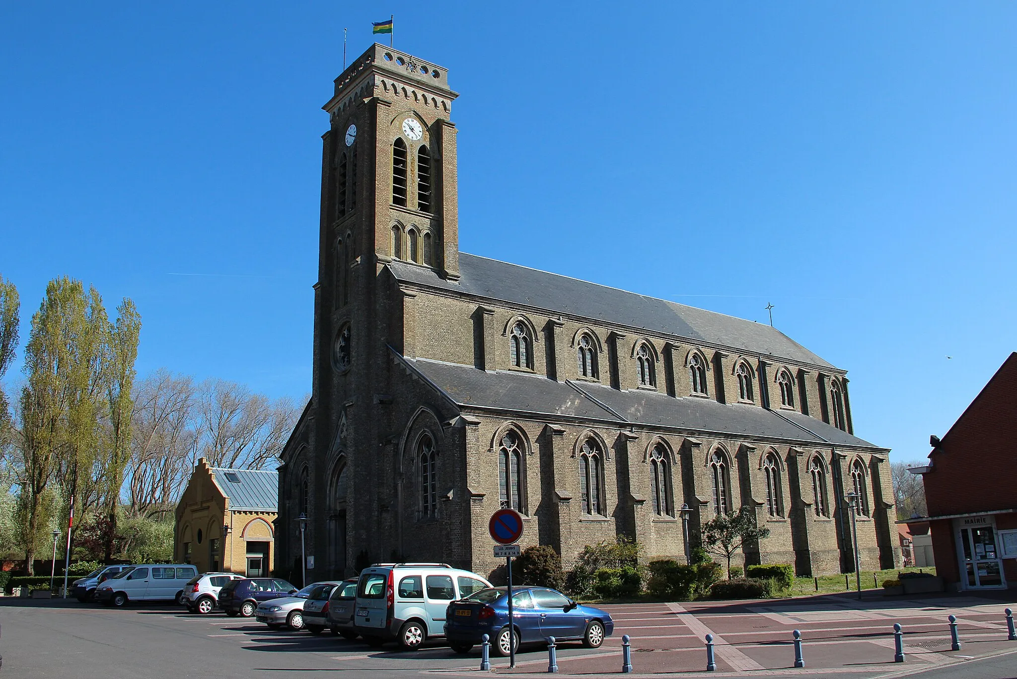 Photo showing: The Notre-Dame-des-Dunes church in Bray-Dunes (Nord department, France).