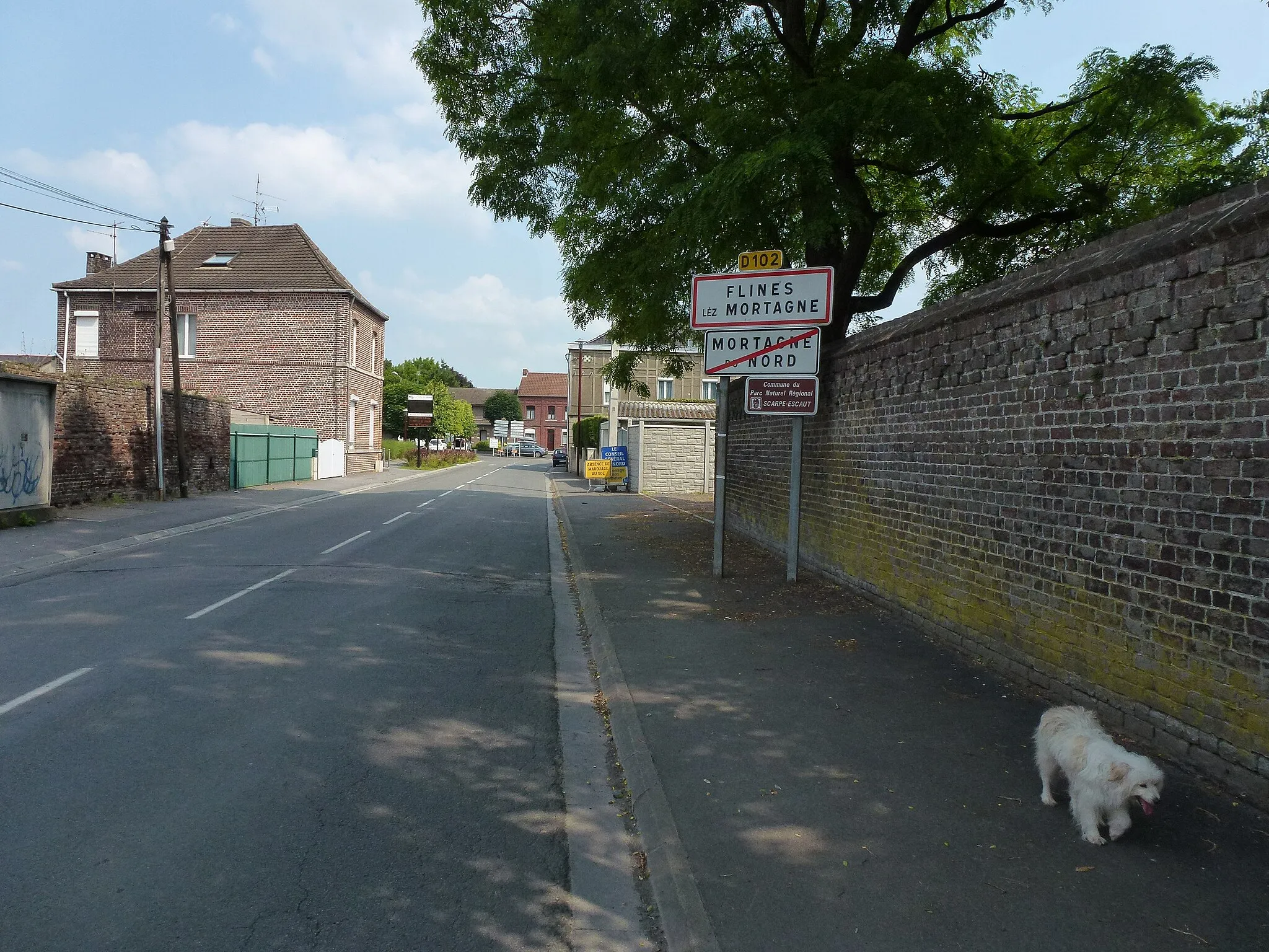 Photo showing: Flines-lès-Mortagne (Nord, Fr) city limit sign