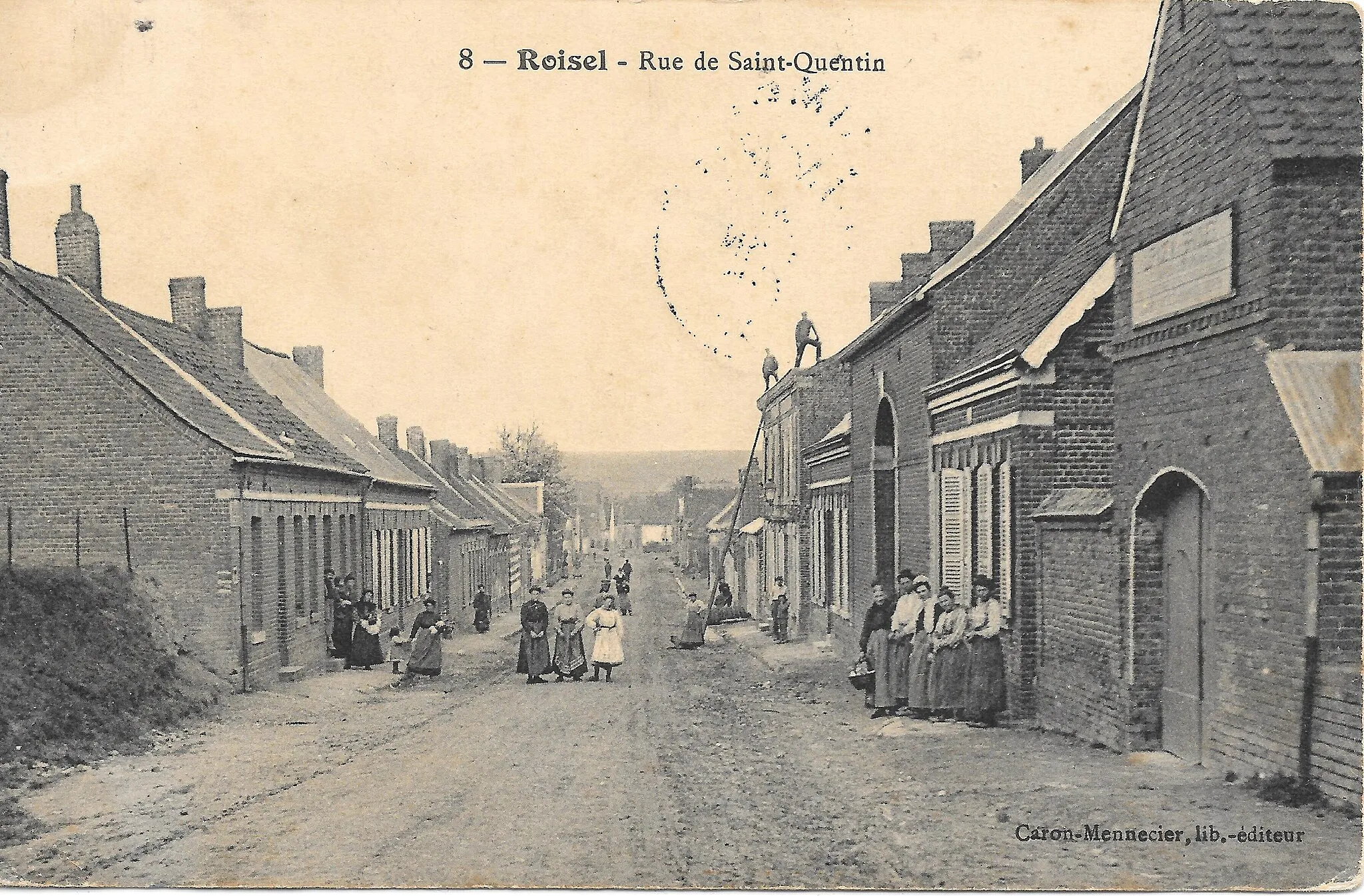 Photo showing: Roisel-la rue de Saint-Quentin avant 1914