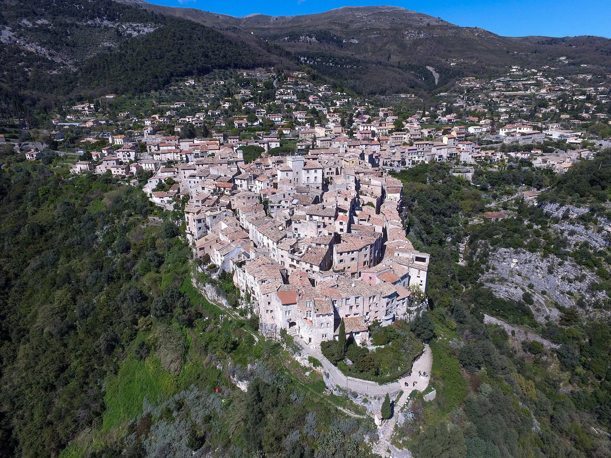 Photo showing: Tourettes-sur-Loup from the air