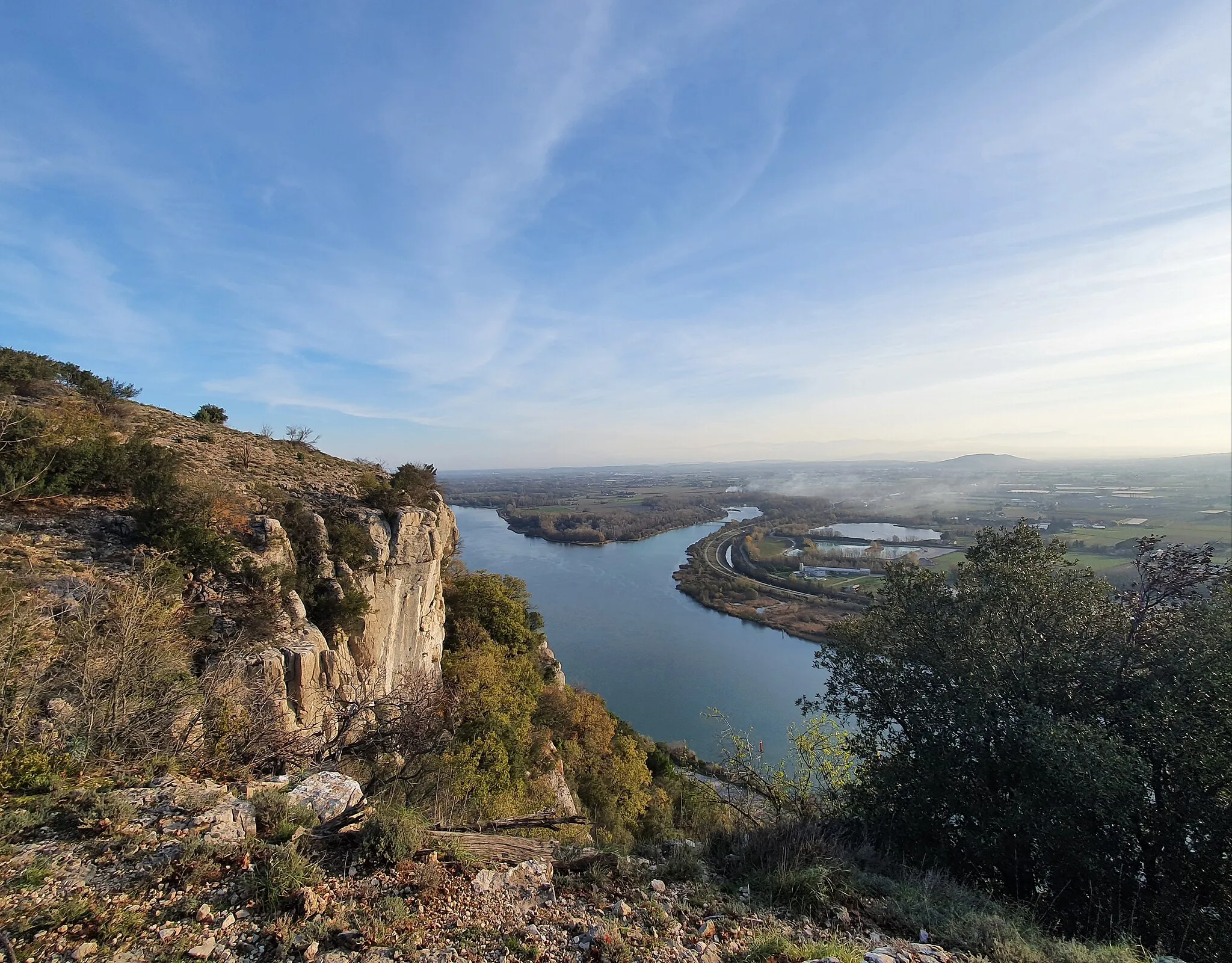 Photo showing: Le Pouzin vue embouchure Drôme