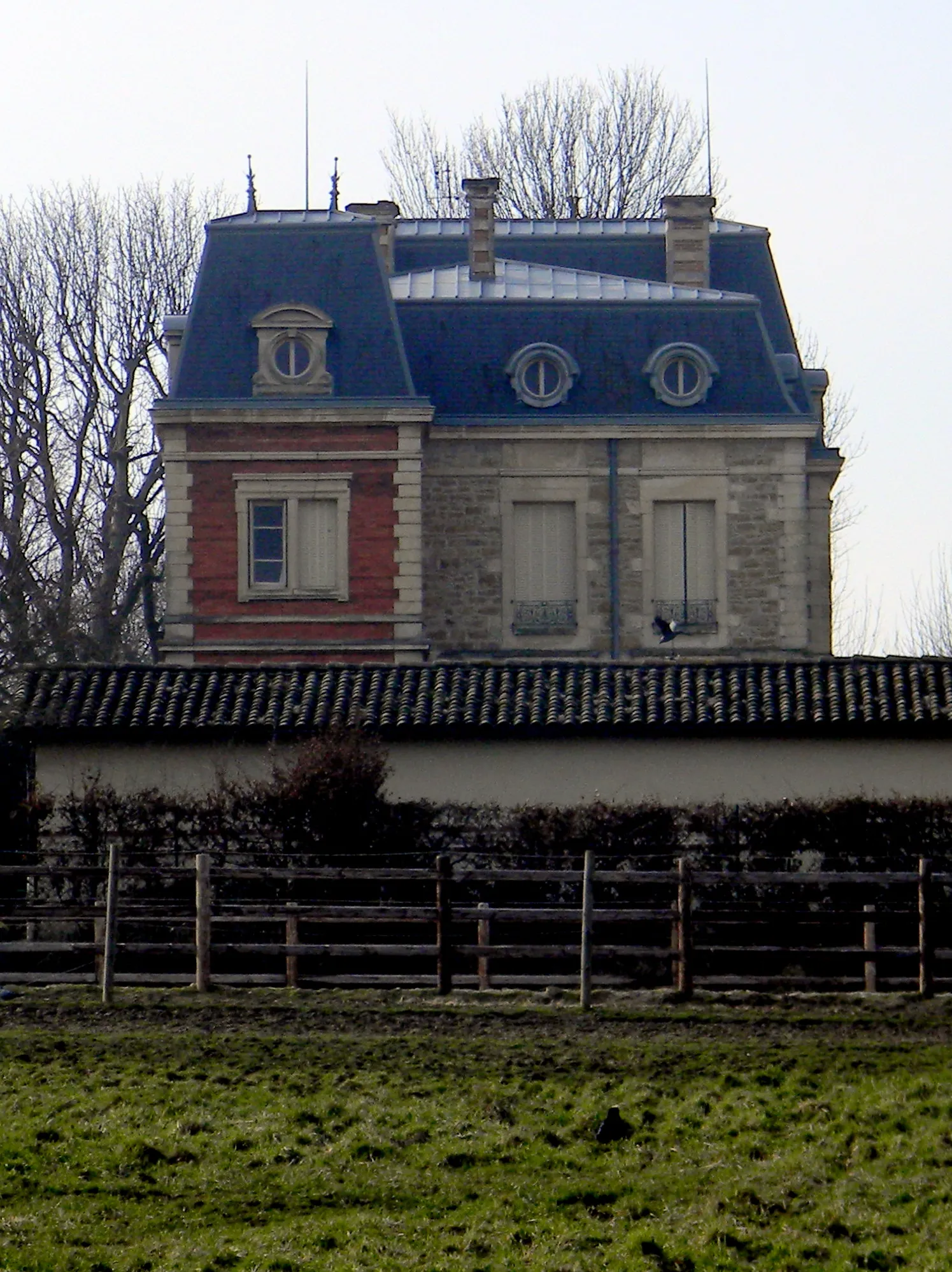 Photo showing: Château de Polettins vu depuis la gare de Mionnay.