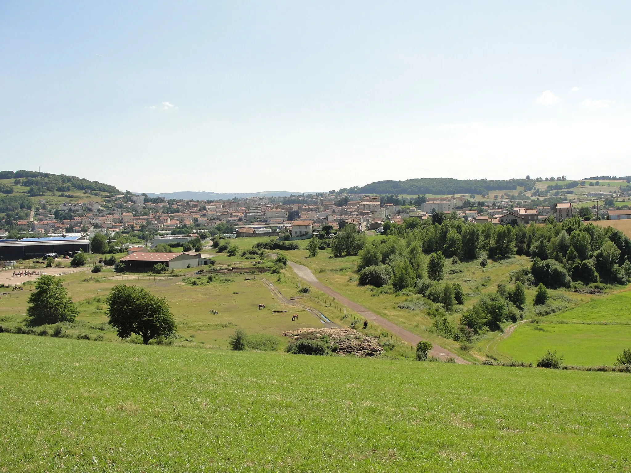 Photo showing: Roche la Molière (Loire), depuis St-Genest Lerpt.