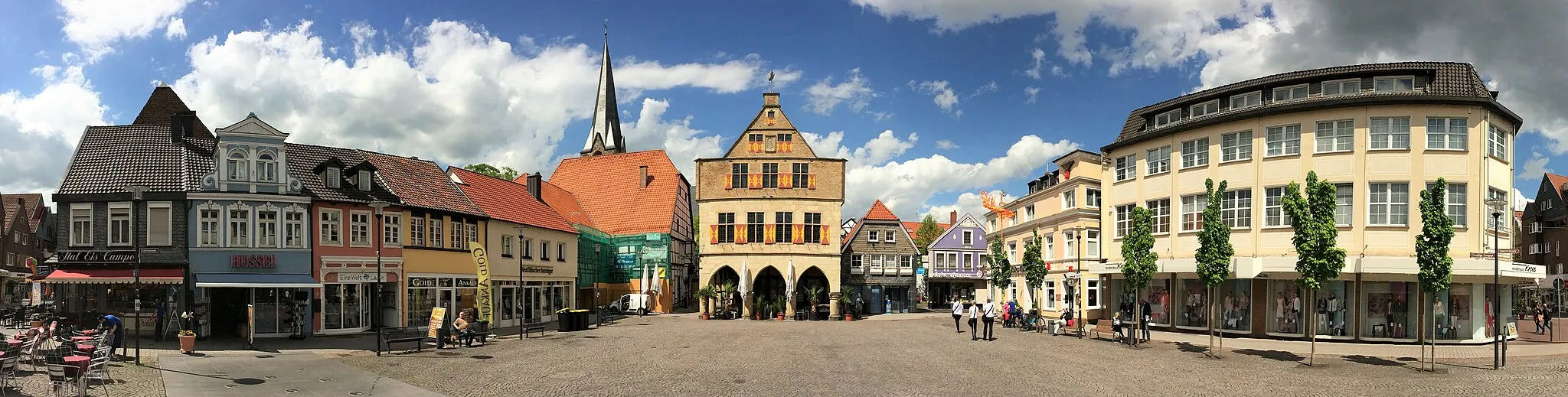 Photo showing: The Market Square with the old town hall in Werne (Unna District, North Rhine-Westphalia, Germany).