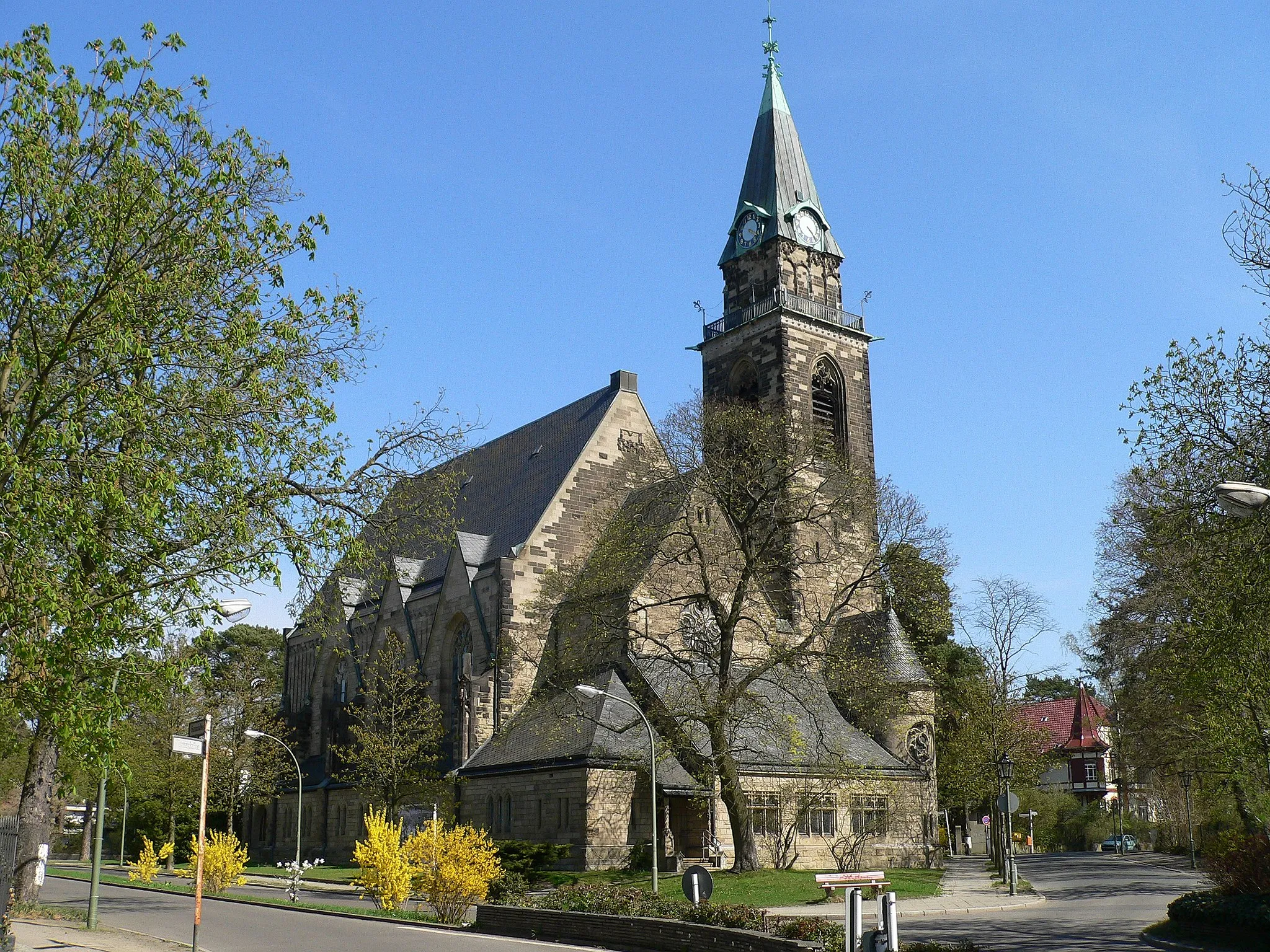 Photo showing: evangelische Grunewald-Kirche in Berlin-Grunewald, Bismarckallee