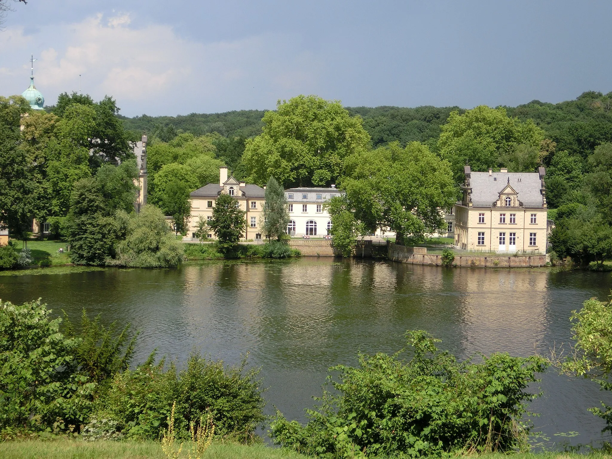 Photo showing: Jagdschloss Glienicke von Babelsberg aus Juli 2014