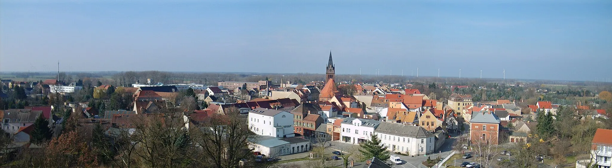 Photo showing: Panorama-Ansicht von Bad Liebenwerda vom Lubwartturm (Westseite)