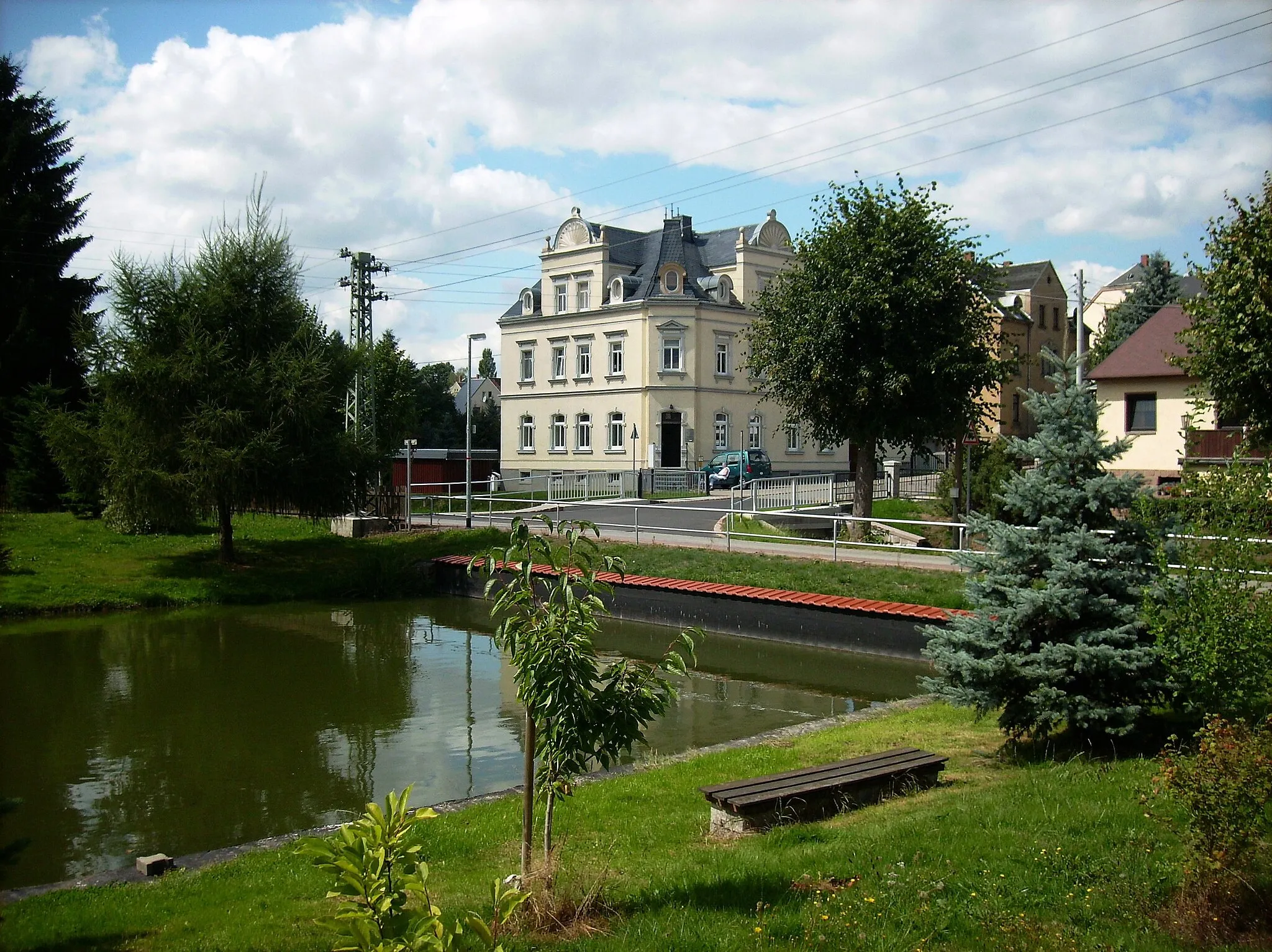 Photo showing: Pond in Altmittweida (Mittelsachsen district, Saxony)