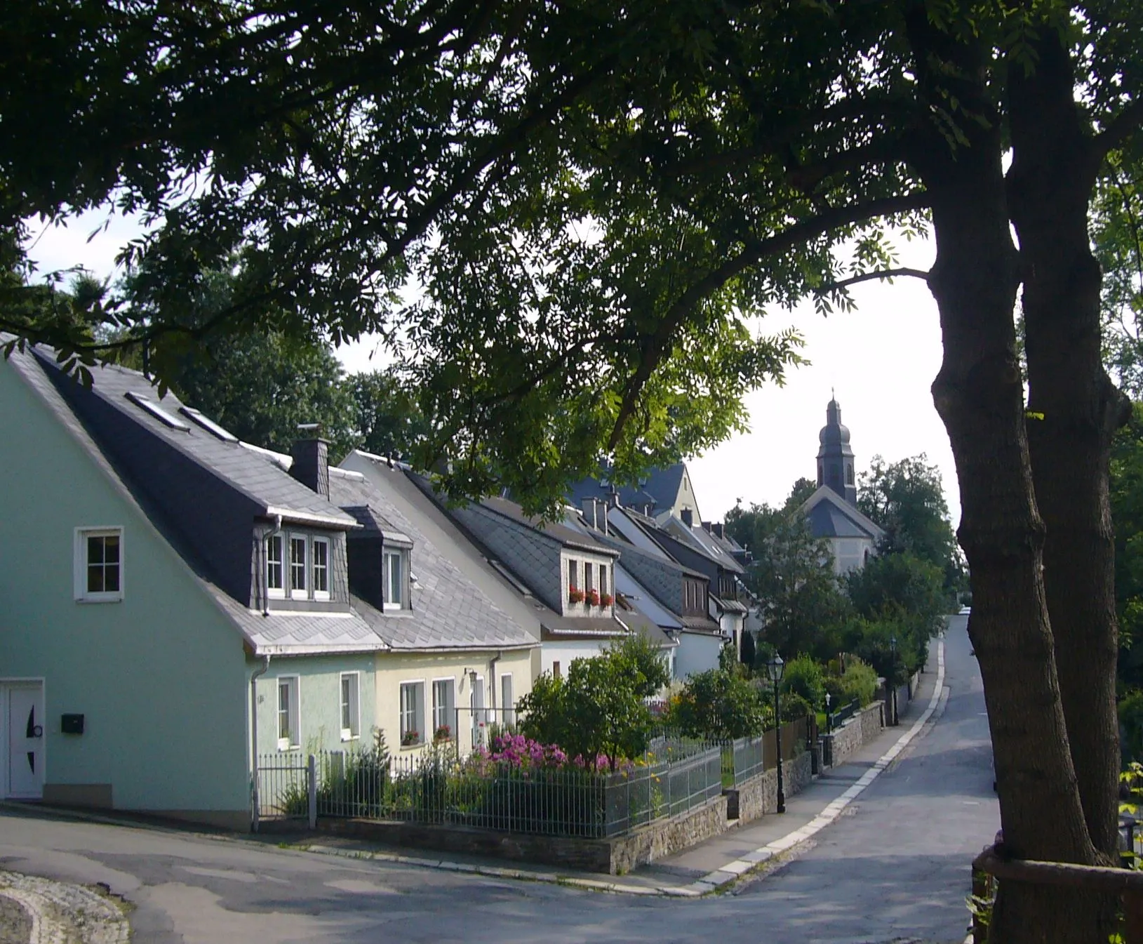 Photo showing: Mariengasse, Heilig-Kreuz-Kirche; Annaberg-Buchholz; Saxony; Germany