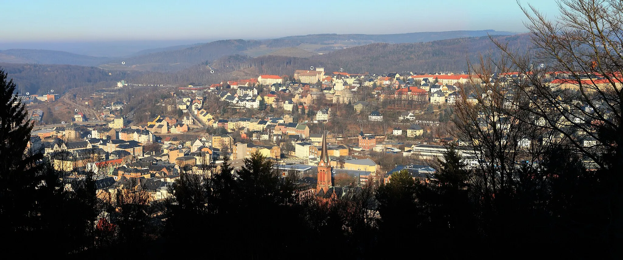 Photo showing: Aue, Sachsen: Panoramic View.