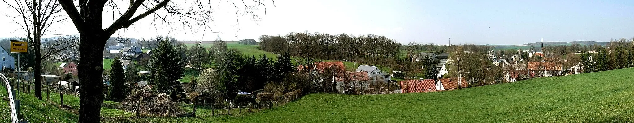 Photo showing: Panorama von Bernsdorf (Kreis Zwickau)