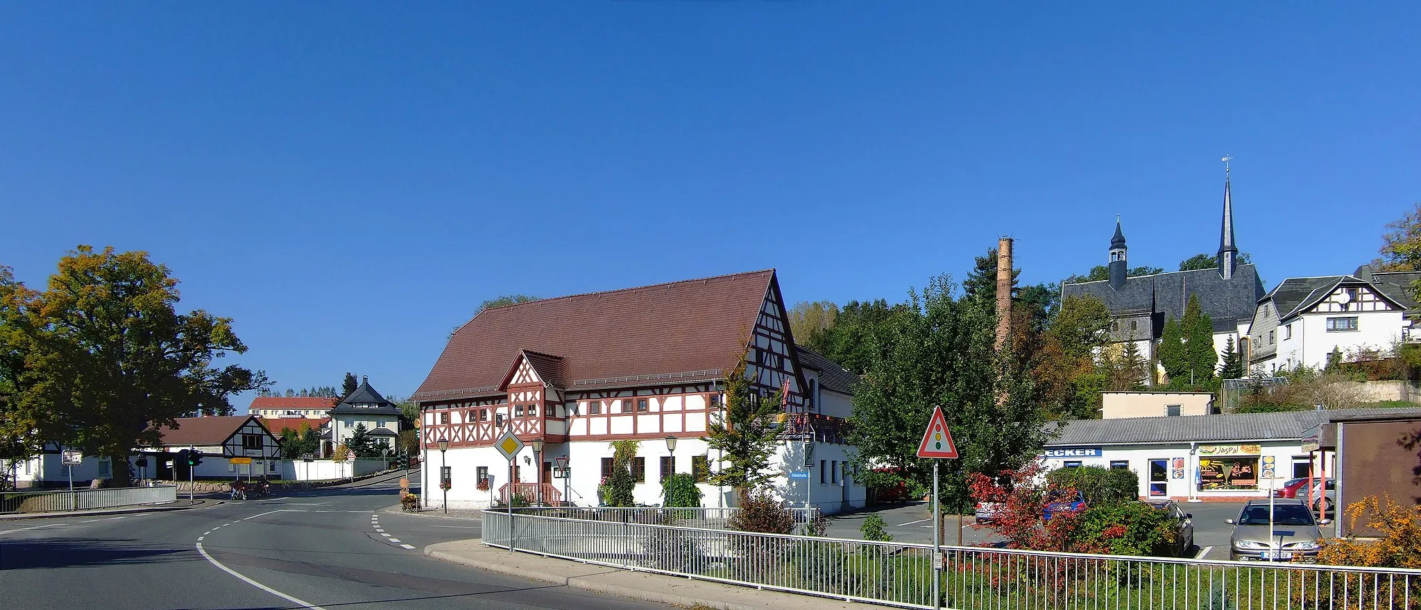 Photo showing: Langenbernsdorf, Ortszentrum