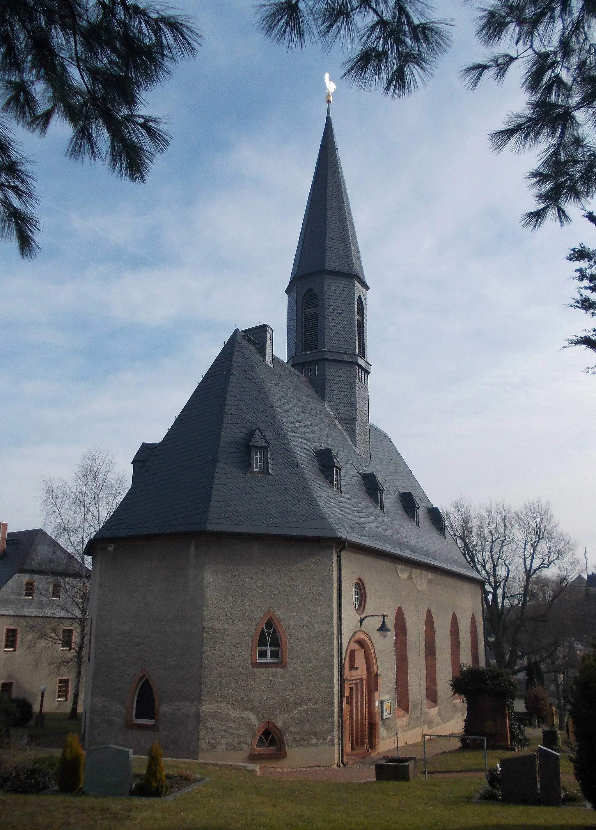 Photo showing: Christ Church in Niederfrohna (Zwickau district, Saxony)
