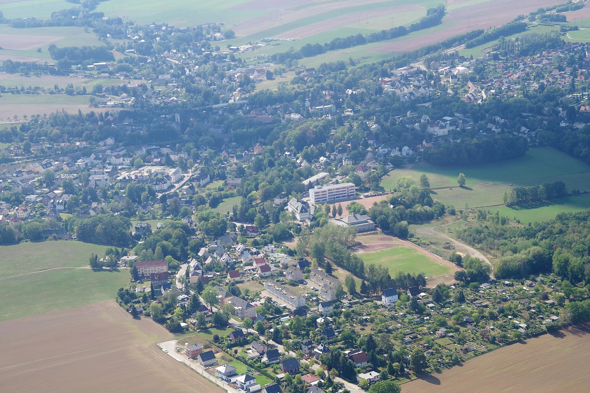 Photo showing: Luftaufnahme von Niederwiesa