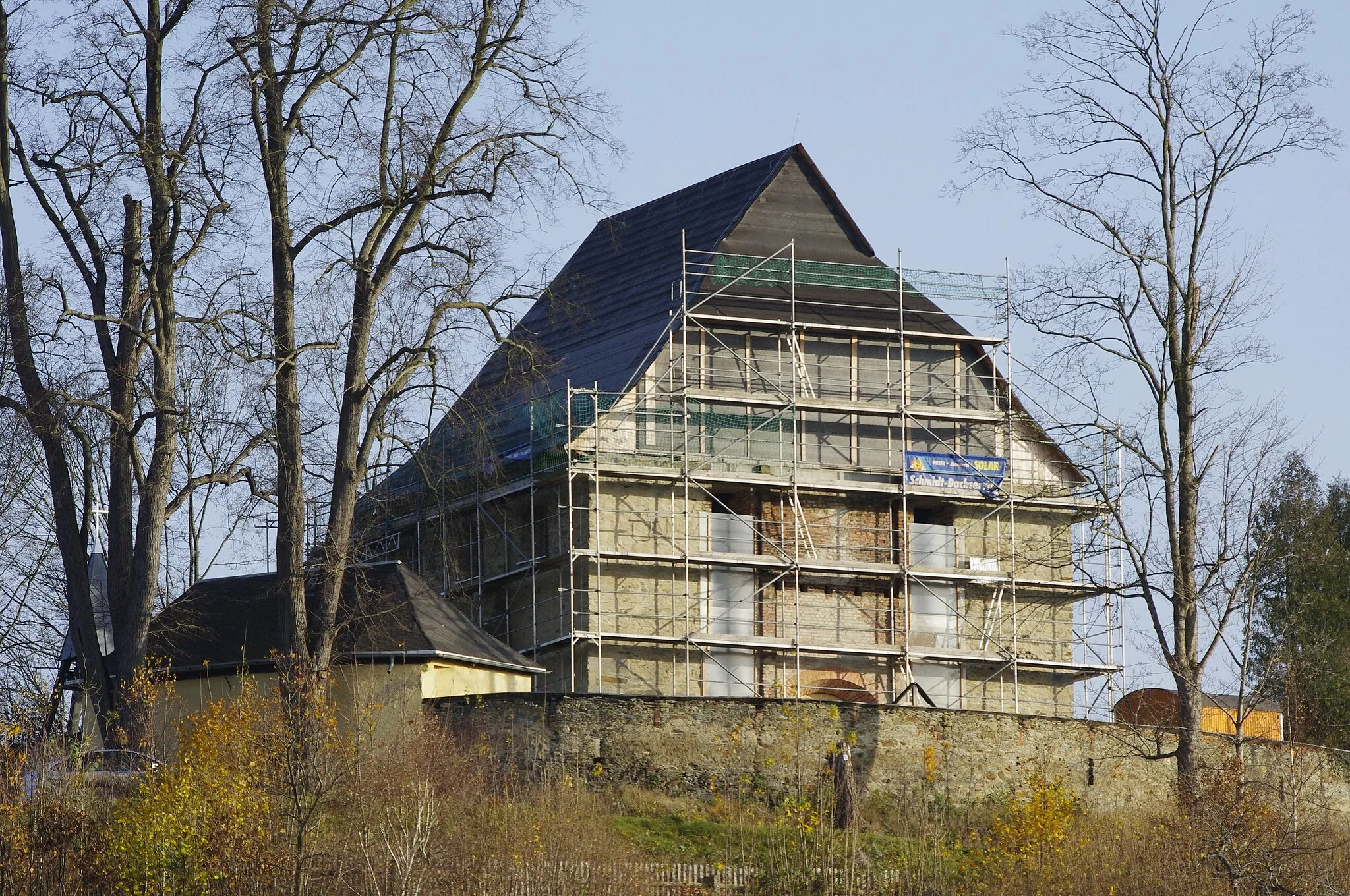 Photo showing: Reconstruction of the church in Triebel/Vogtland