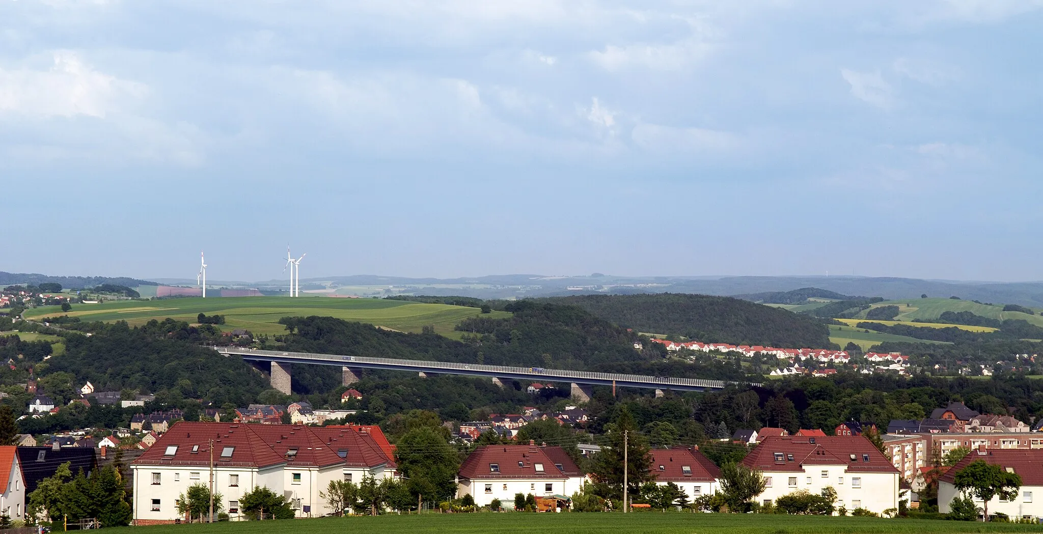 Photo showing: This image shows bridge of the autobahn A72 in Wilkau-Haßlau.