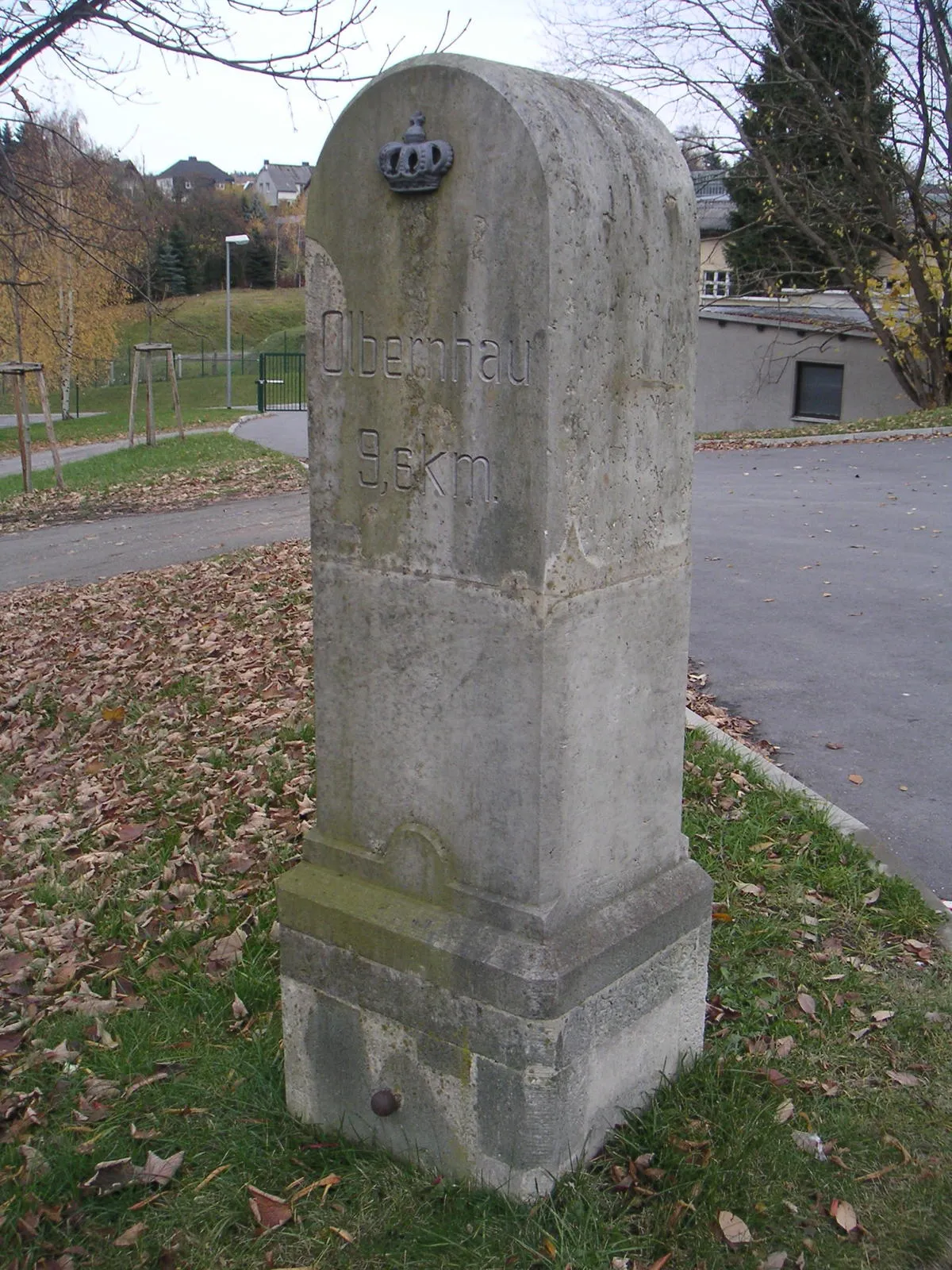 Photo showing: Kgl-sächsischer Meilenstein in Zöblitz, Bahnhofstraße