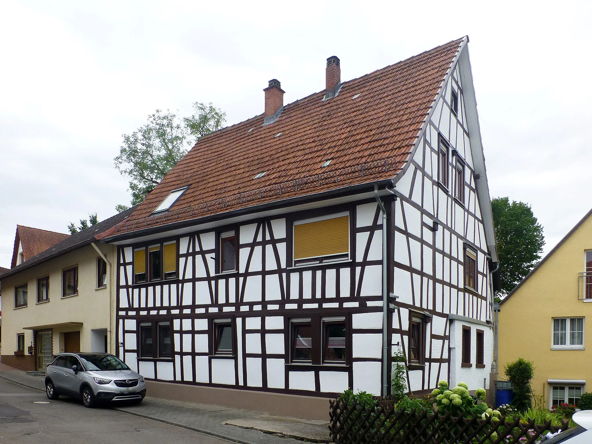 Photo showing: Denkmalgeschütztes Fachwerkhaus Kirchgasse 14a in Birkenau