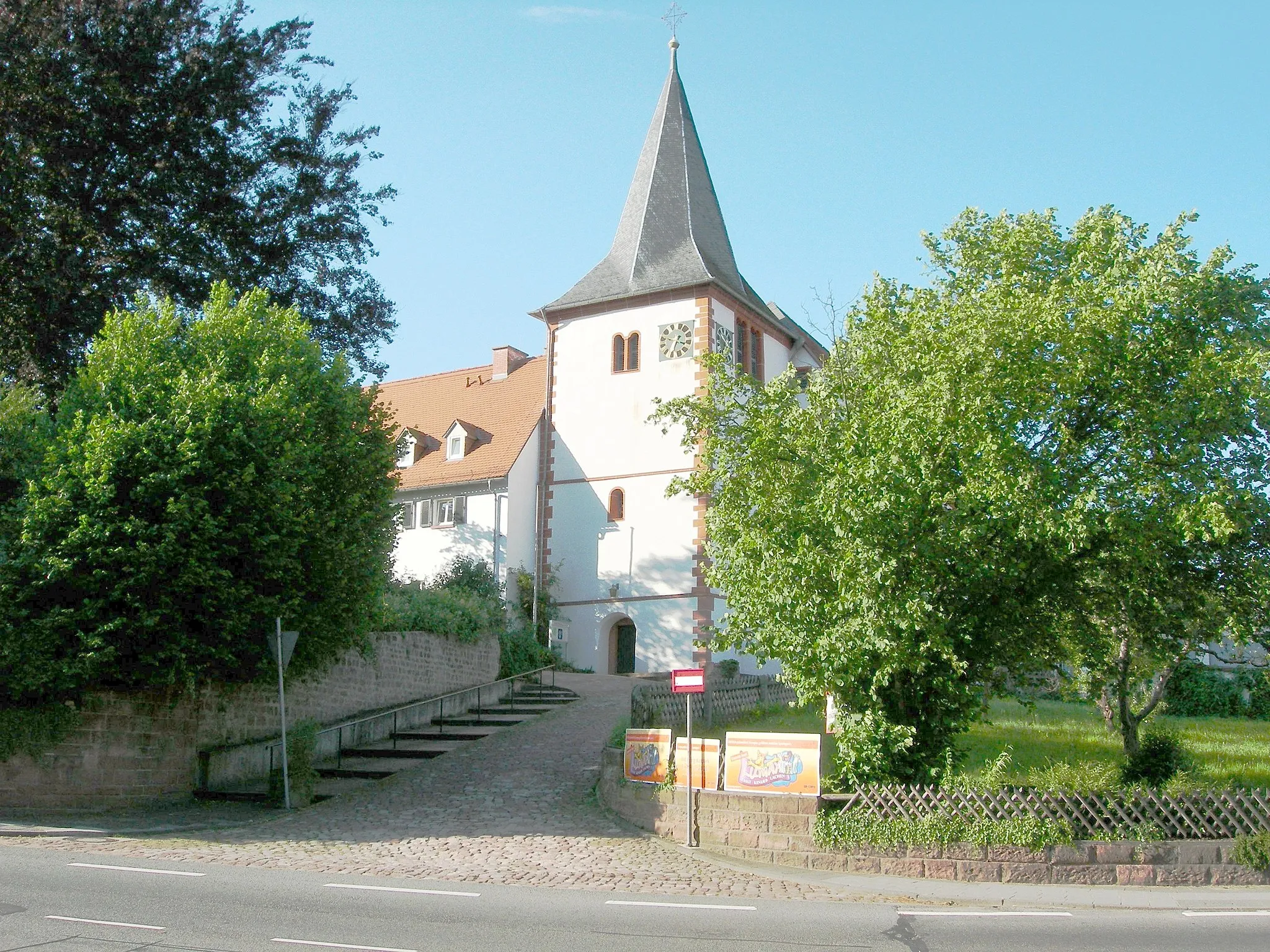Photo showing: Höchst im Odenwald (Hesse), old (protestant) church