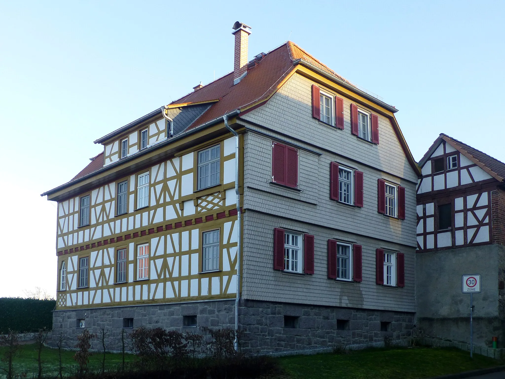 Photo showing: Fachwerkwohnhaus in der Brandauer Straße 5 in Modautal-Lützelbach