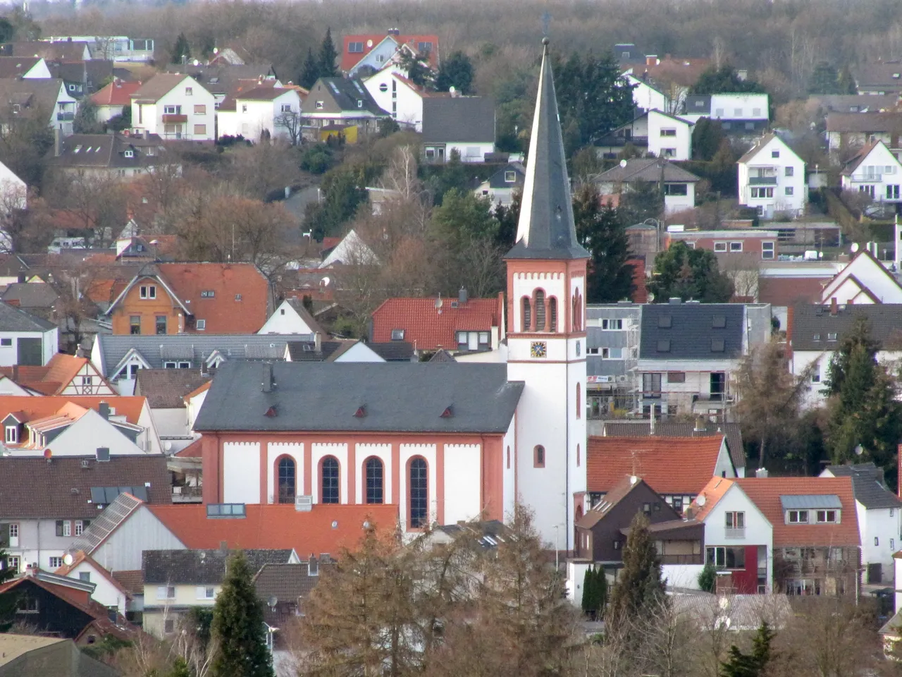 Photo showing: The protestant church in Roßdorf, Hesse, Germany