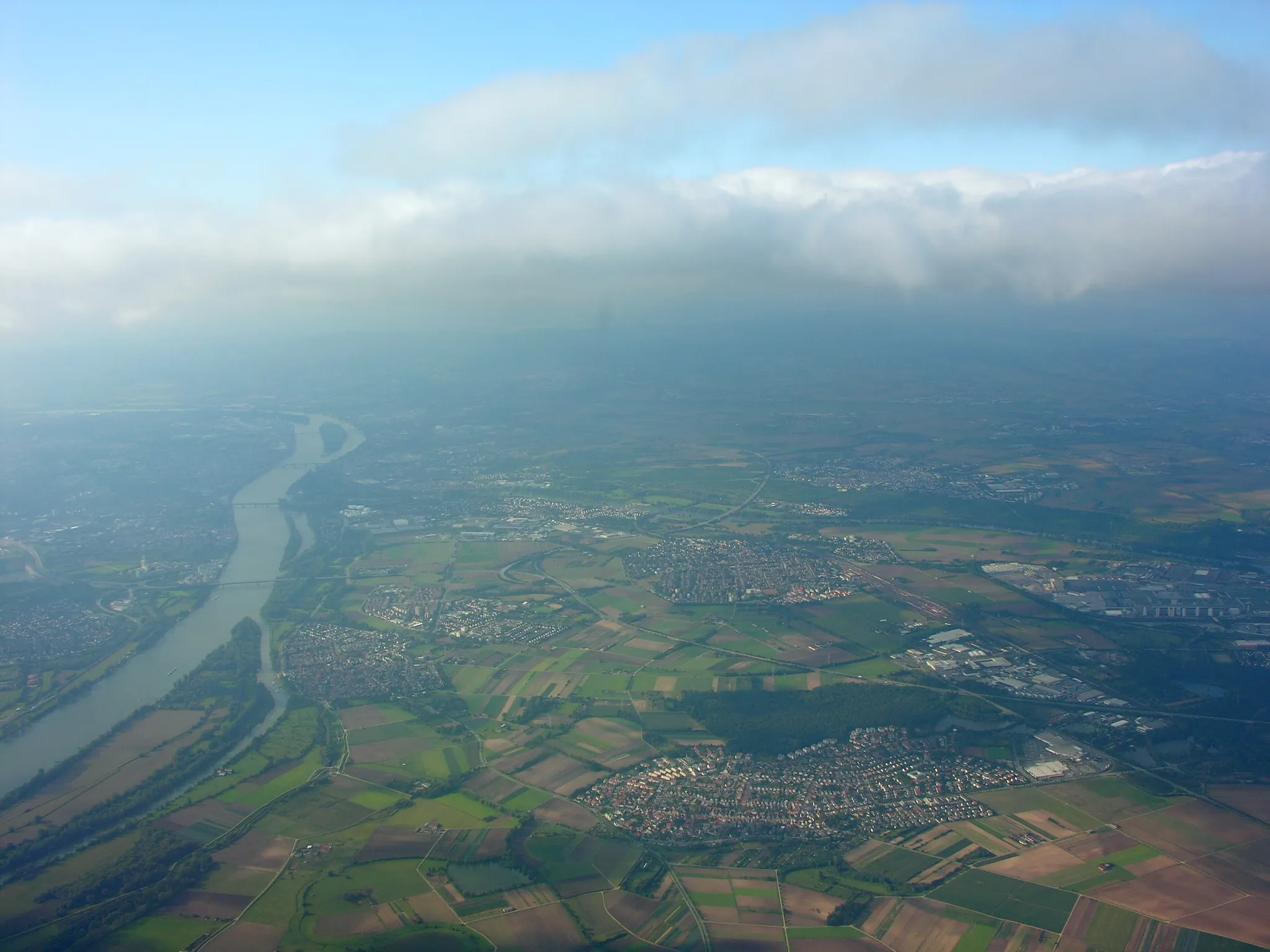 Photo showing: Aerial View of Bauschheim, Ginsheim and Bischofsheim