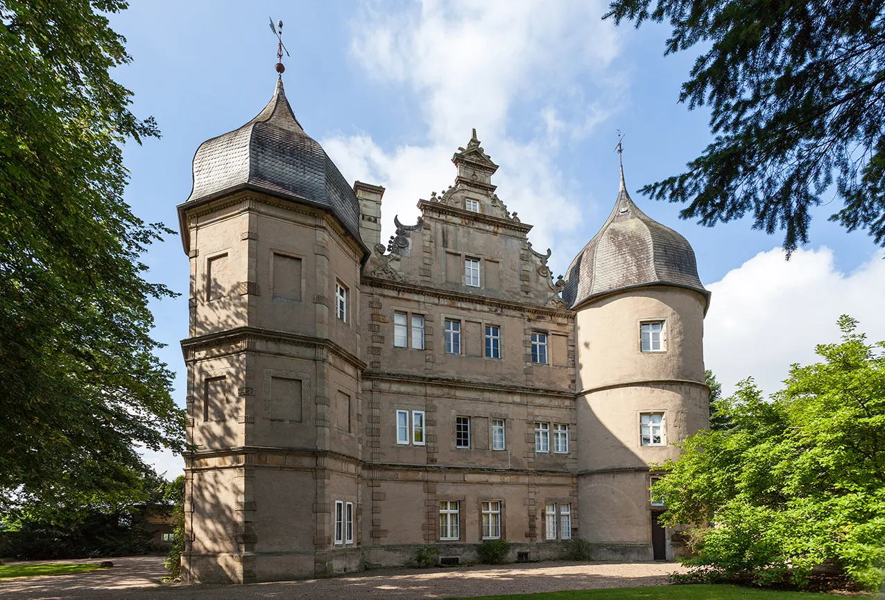 Photo showing: Schloss Barntrup (Kerssenbrocksches Schloss), Ostseite, Kreis Lippe