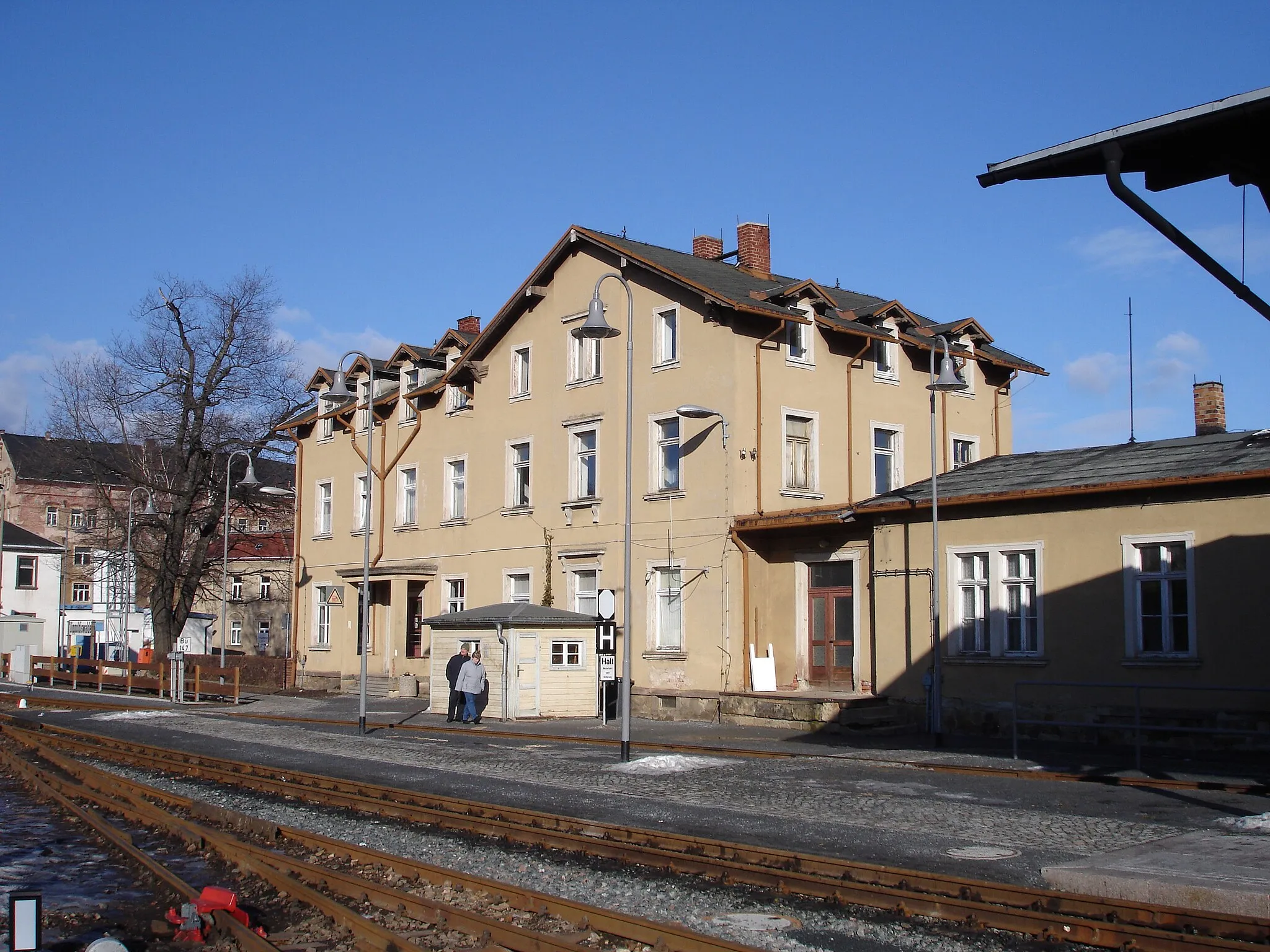 Photo showing: station Dippoldiswalde, Weißeritztalbahn, Saxony, Germany