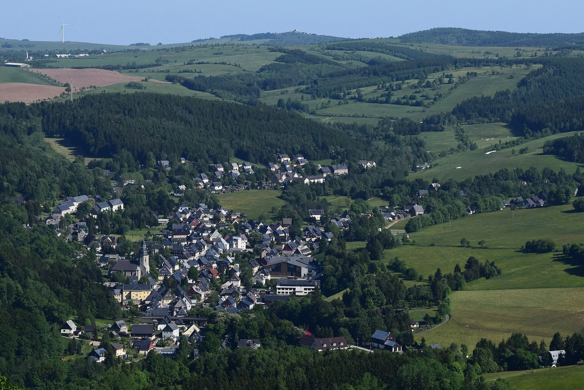 Photo showing: Blick auf Geising vom Geisingberg