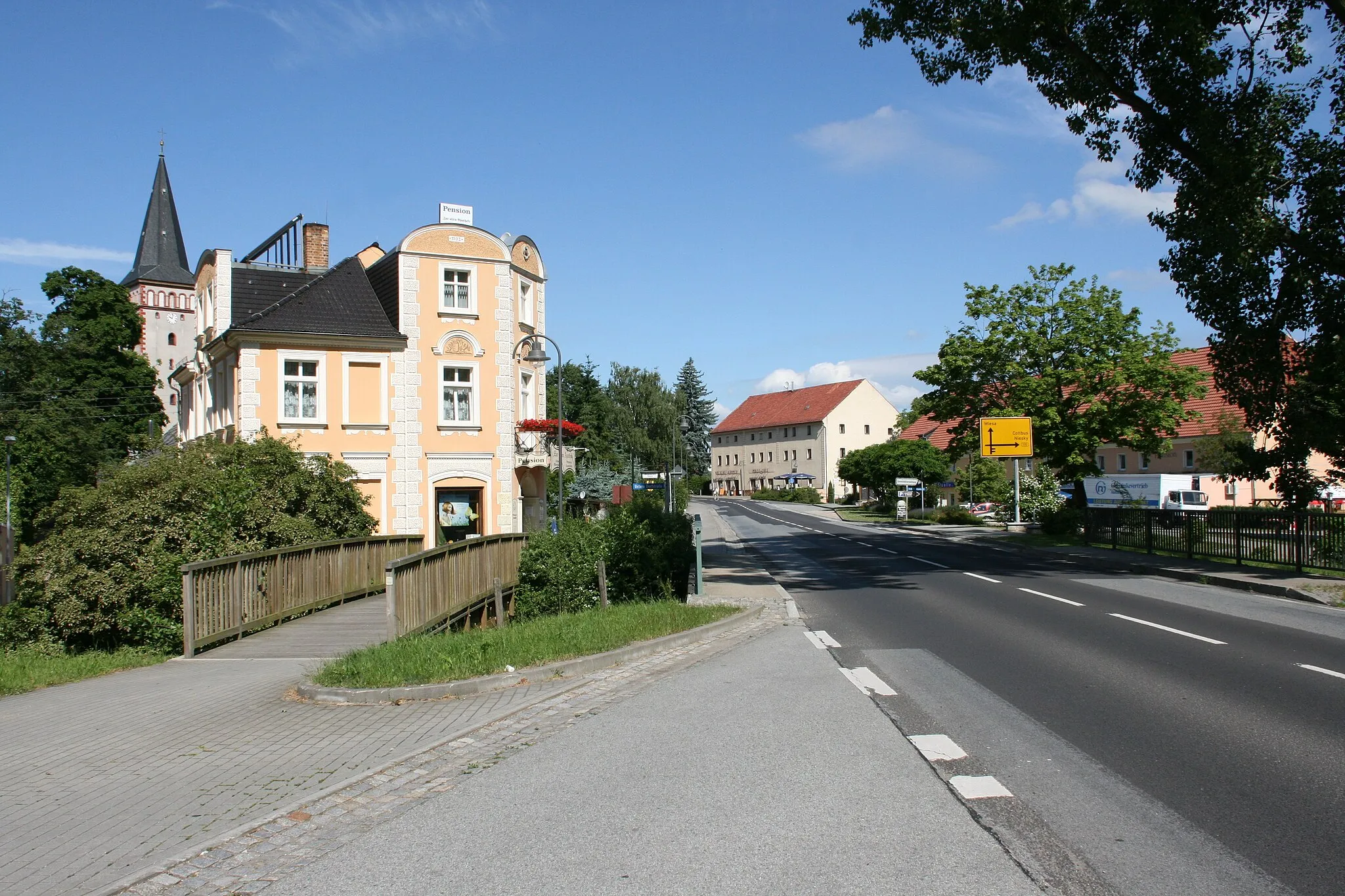 Photo showing: Straße der Einheit in Kodersdorf, Brücken über den Weißen Schöps