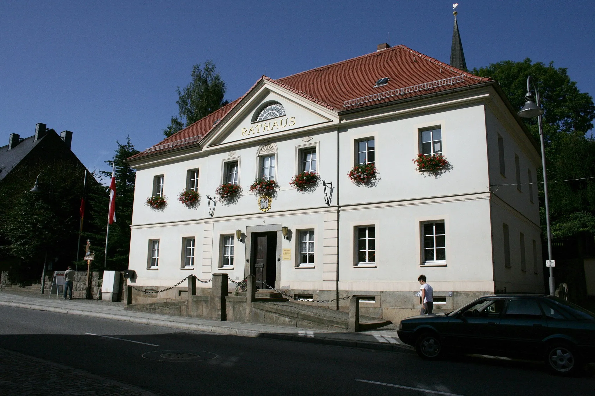 Photo showing: Rathaus an der Hauptstraße in Schirgiswalde