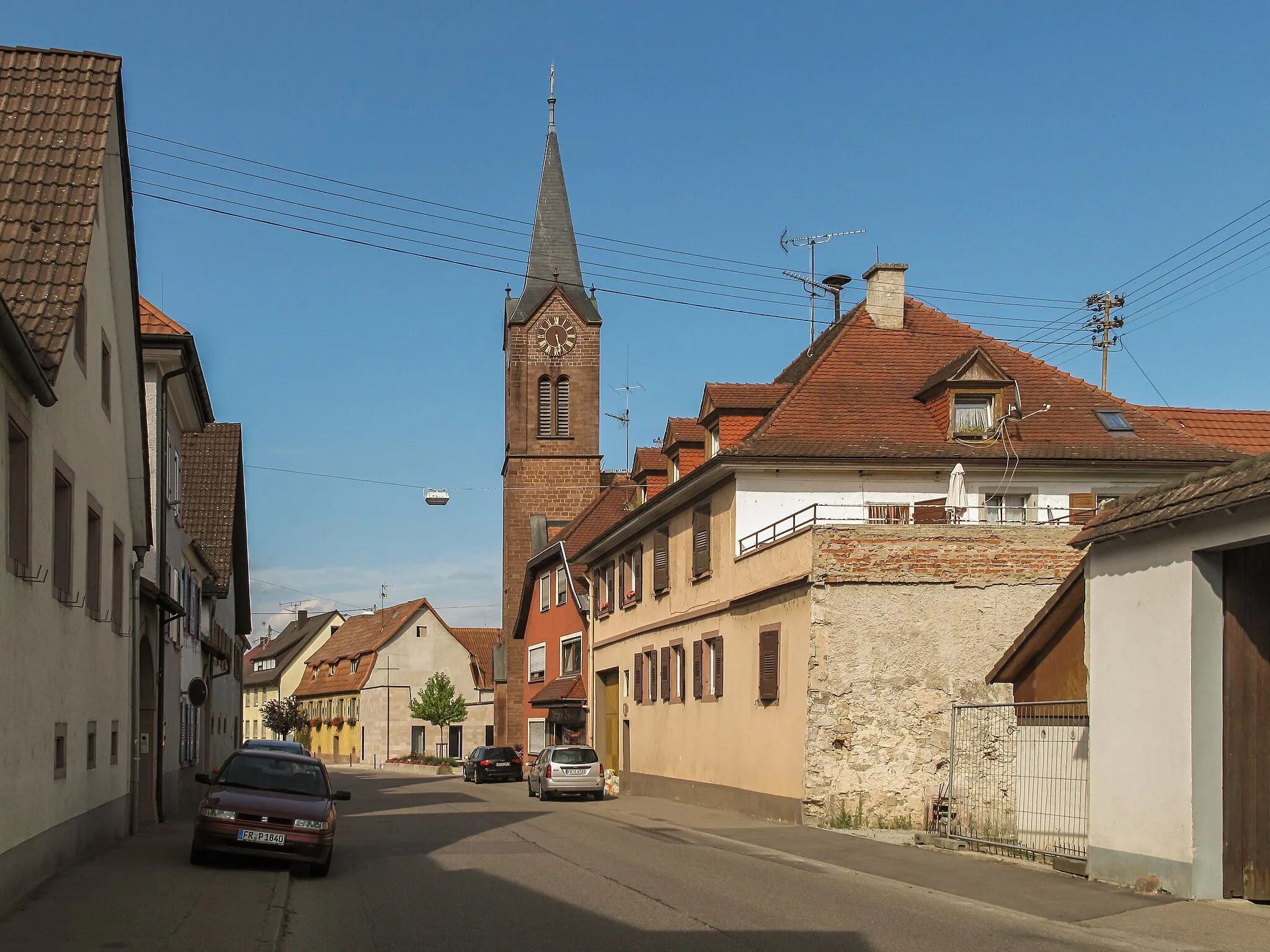 Photo showing: Bötzingen, reformed church in the street